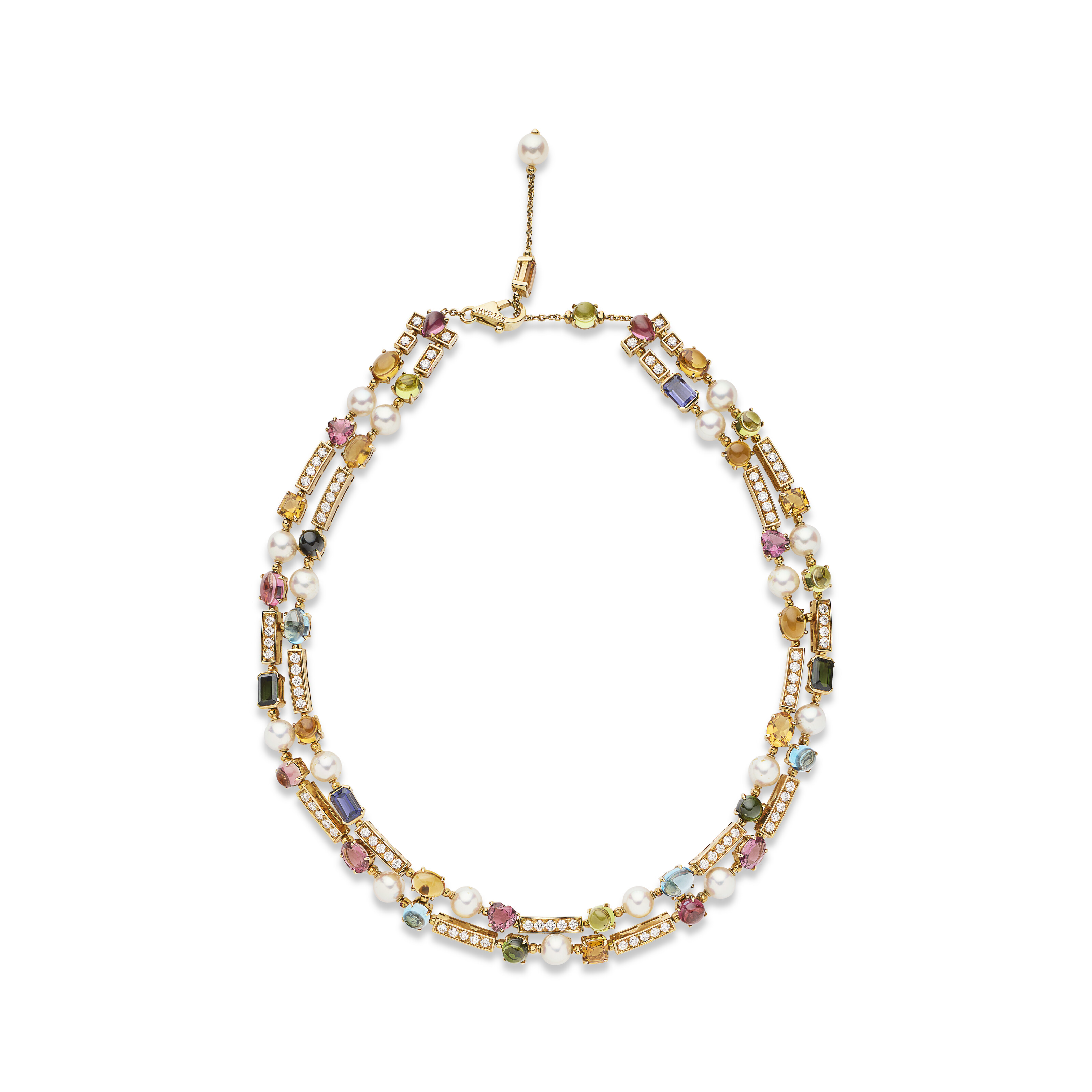 BULGARI PARURE PIERRES DE COULEUR, PERLES DE CULTURE ET DIAMANTS 'ALLEGRA' image 2