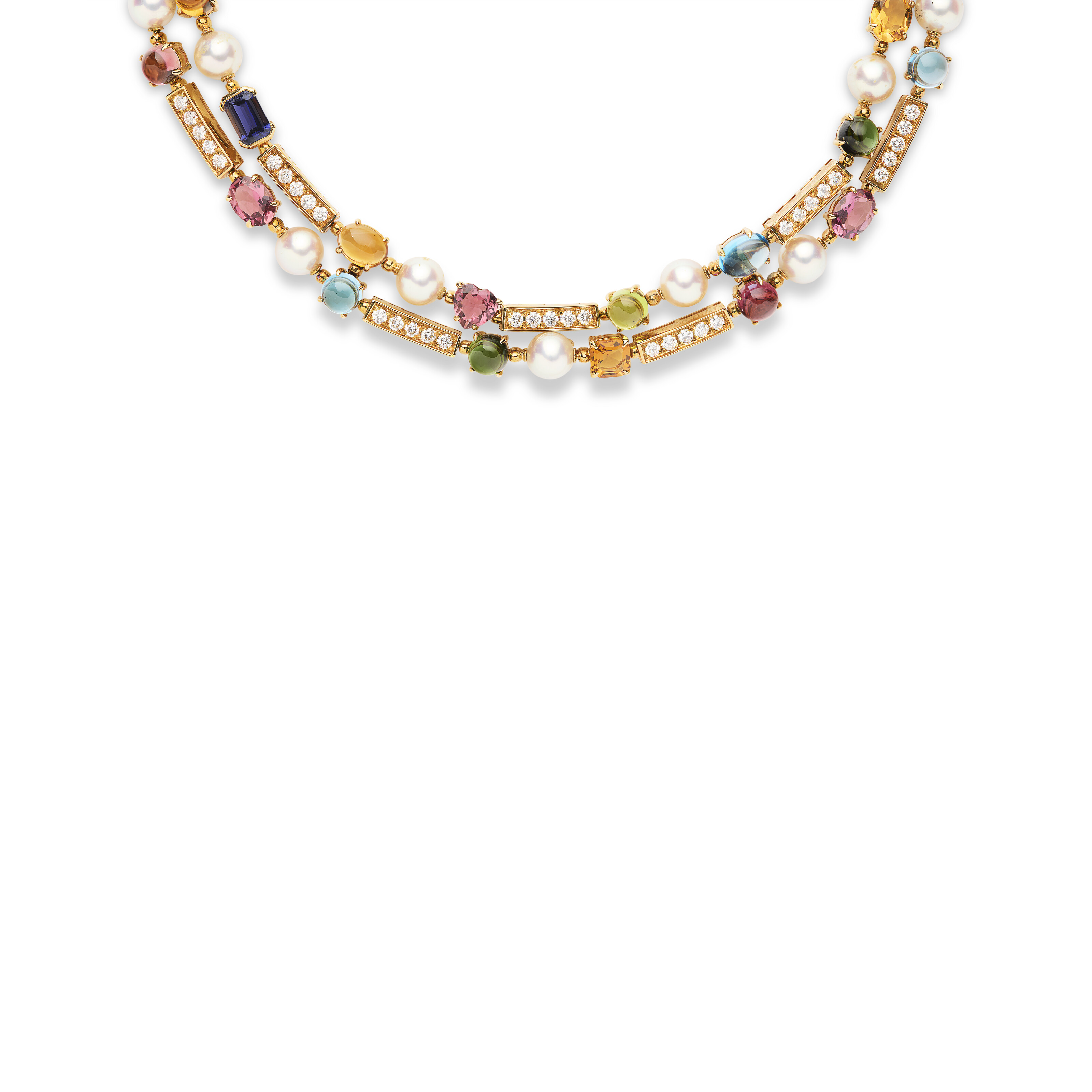 BULGARI PARURE PIERRES DE COULEUR, PERLES DE CULTURE ET DIAMANTS 'ALLEGRA' image 3
