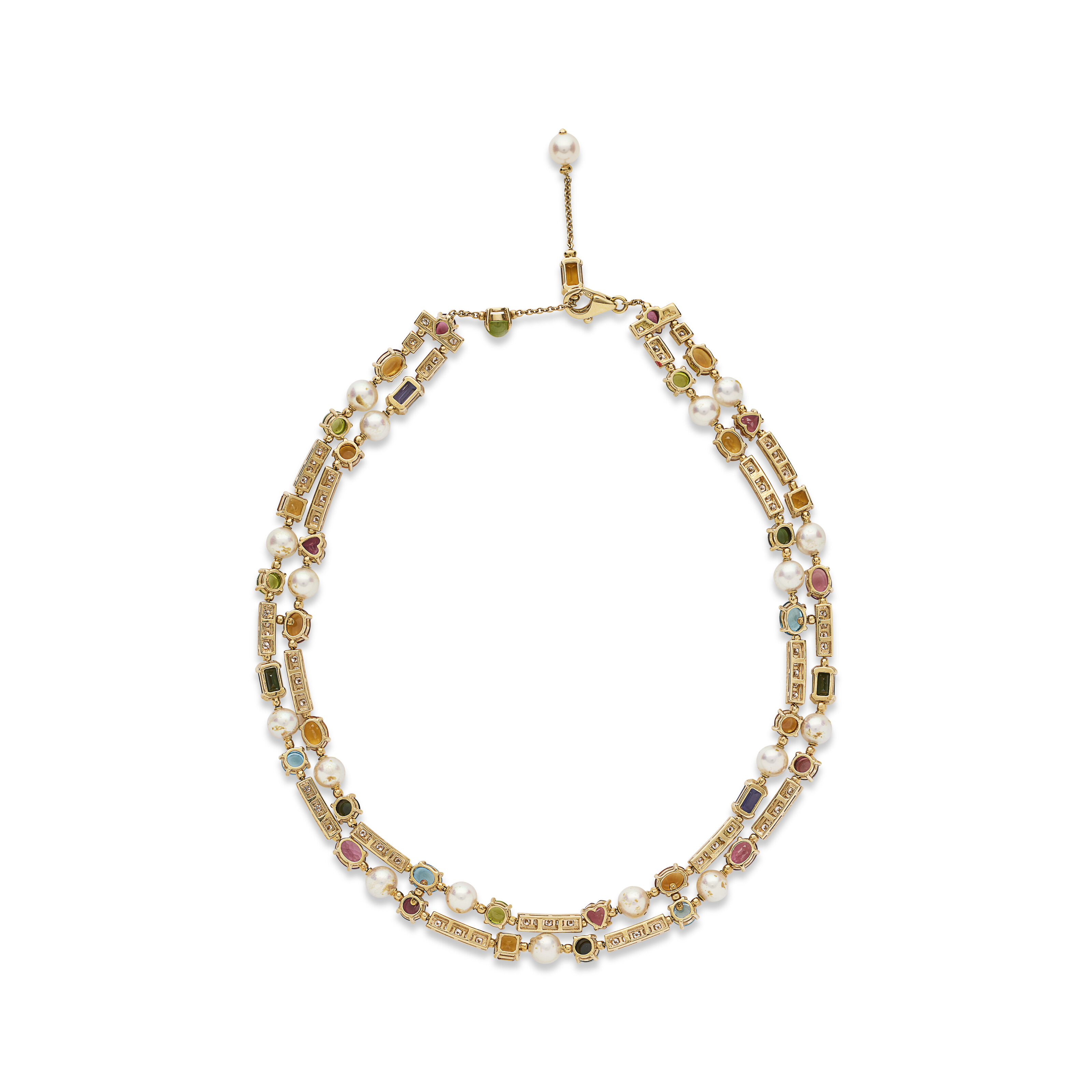 BULGARI PARURE PIERRES DE COULEUR, PERLES DE CULTURE ET DIAMANTS 'ALLEGRA' image 4