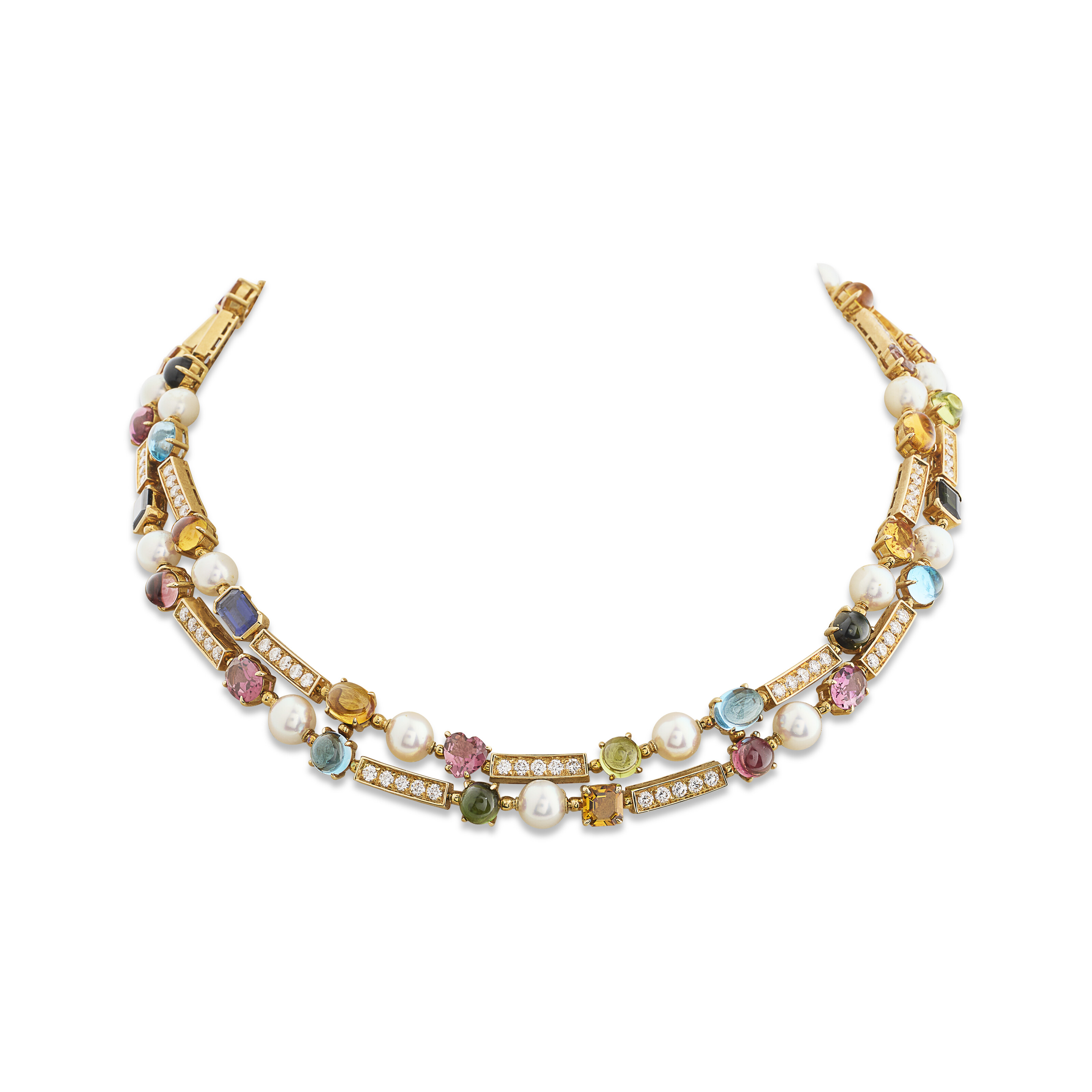 BULGARI PARURE PIERRES DE COULEUR, PERLES DE CULTURE ET DIAMANTS 'ALLEGRA' image 5