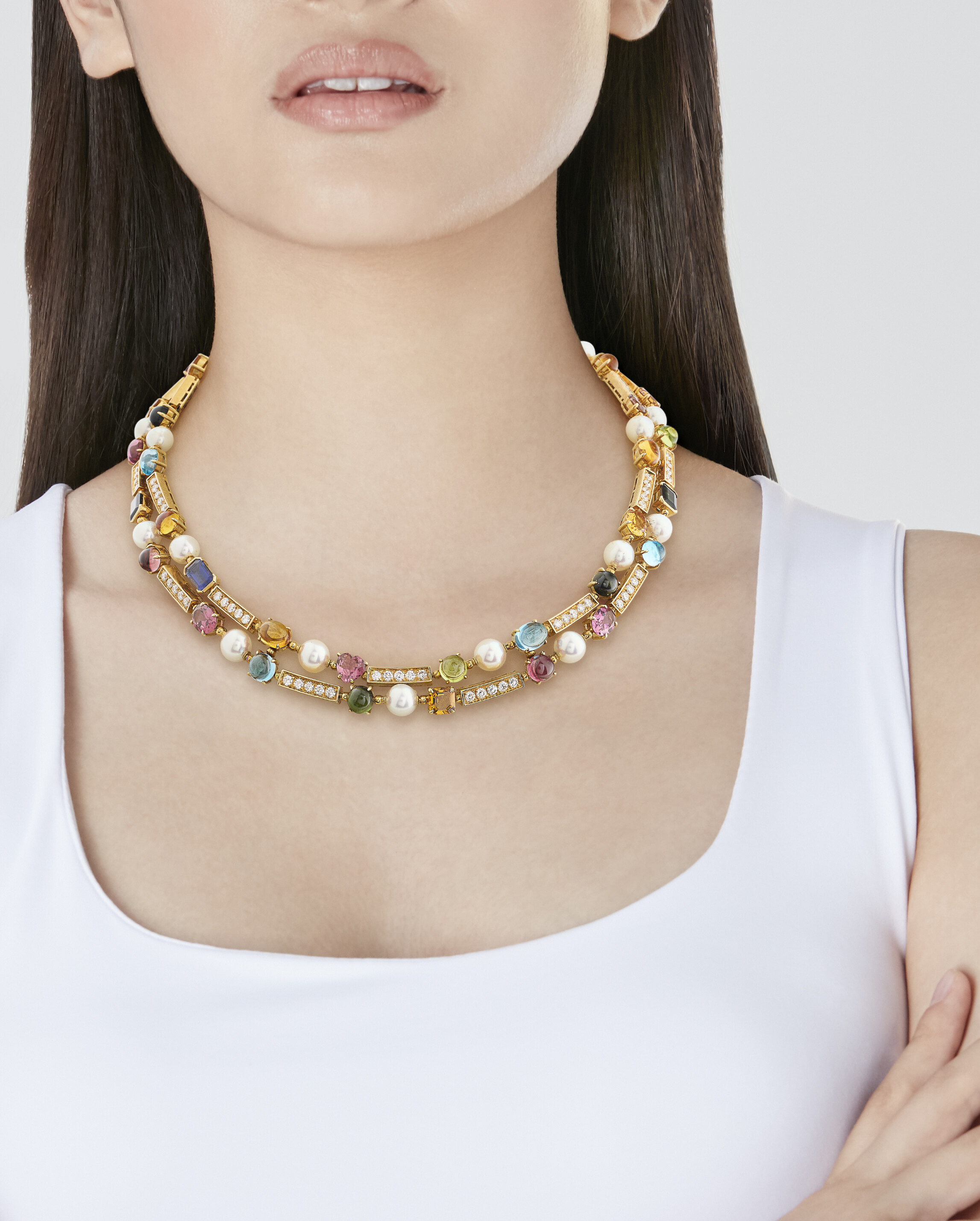 BULGARI PARURE PIERRES DE COULEUR, PERLES DE CULTURE ET DIAMANTS 'ALLEGRA' image 13