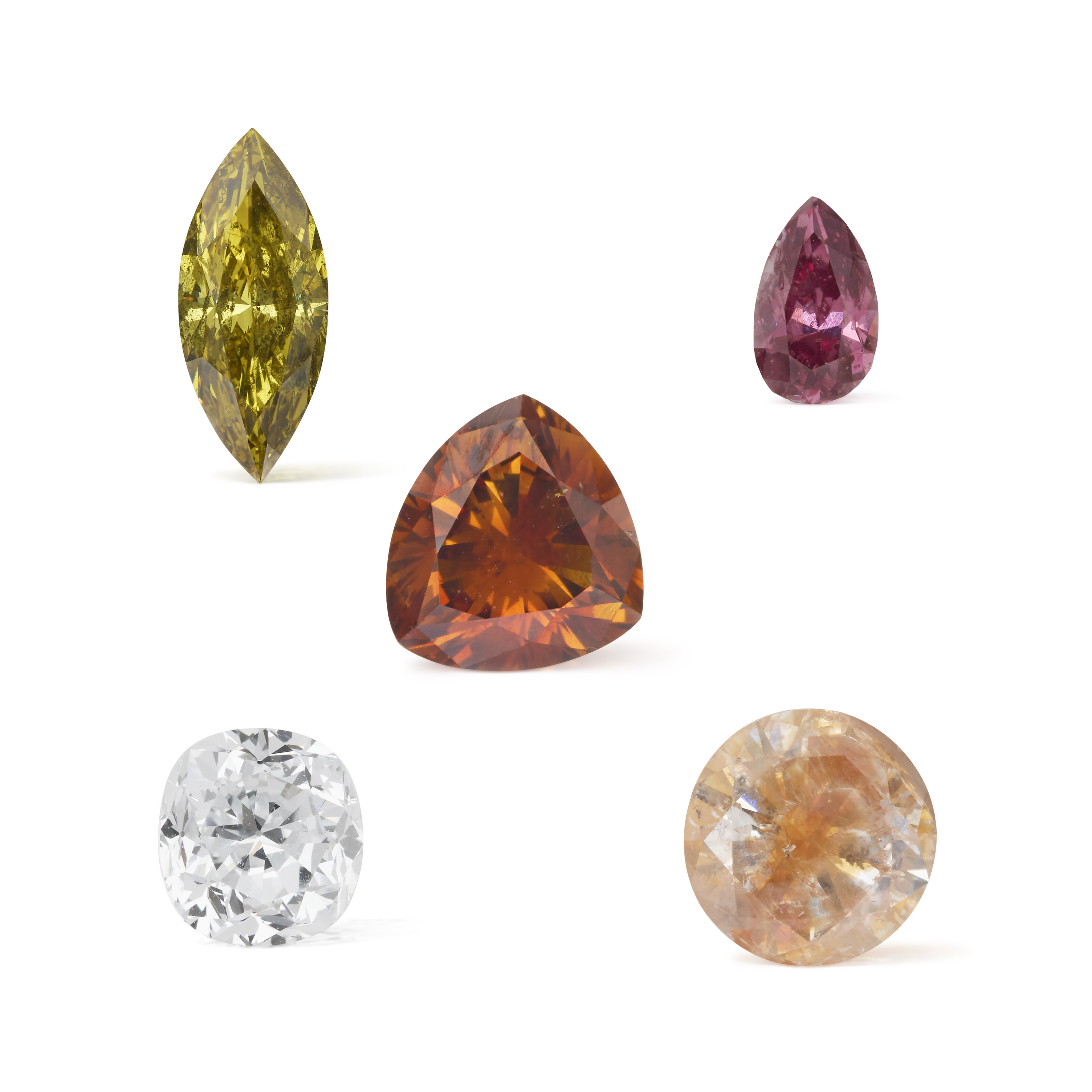 NO RESERVE - LOT DE DIAMANTS DE COULEUR ET DIAMANT SUR PAPIER