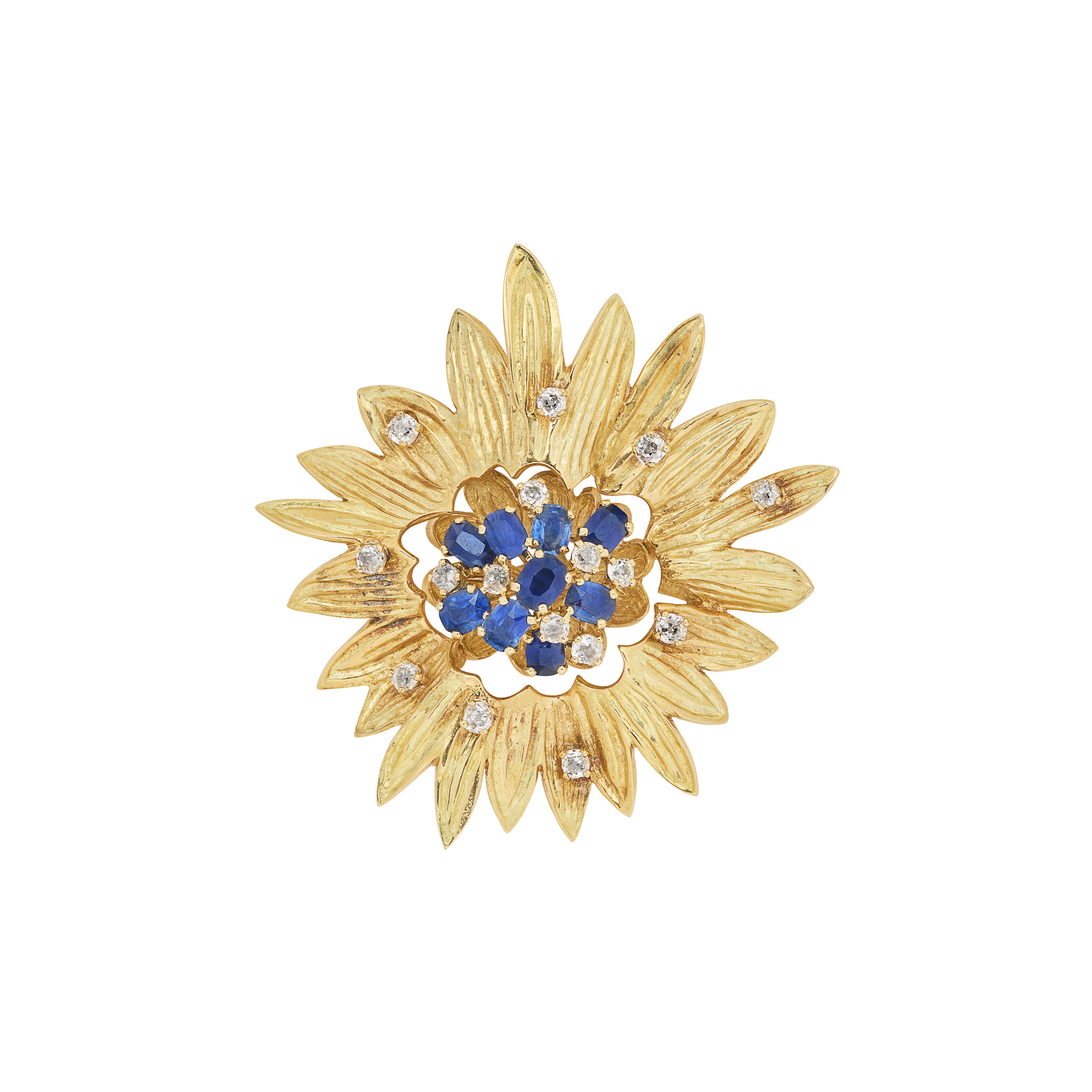 CHAUMET BROCHE SAPHIRS ET DIAMANTS