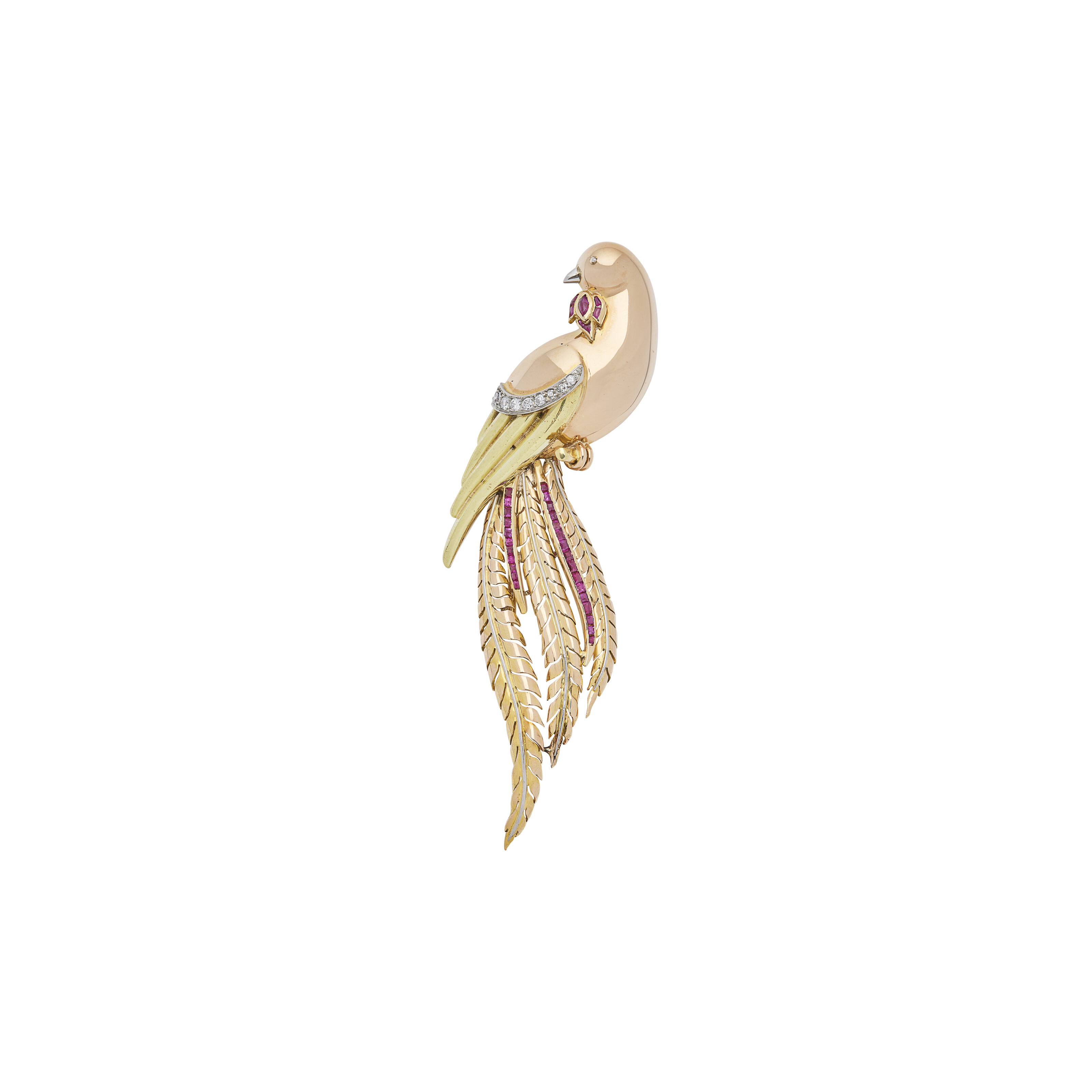 BOUCHERON BROCHE RUBIS ET DIAMANTS