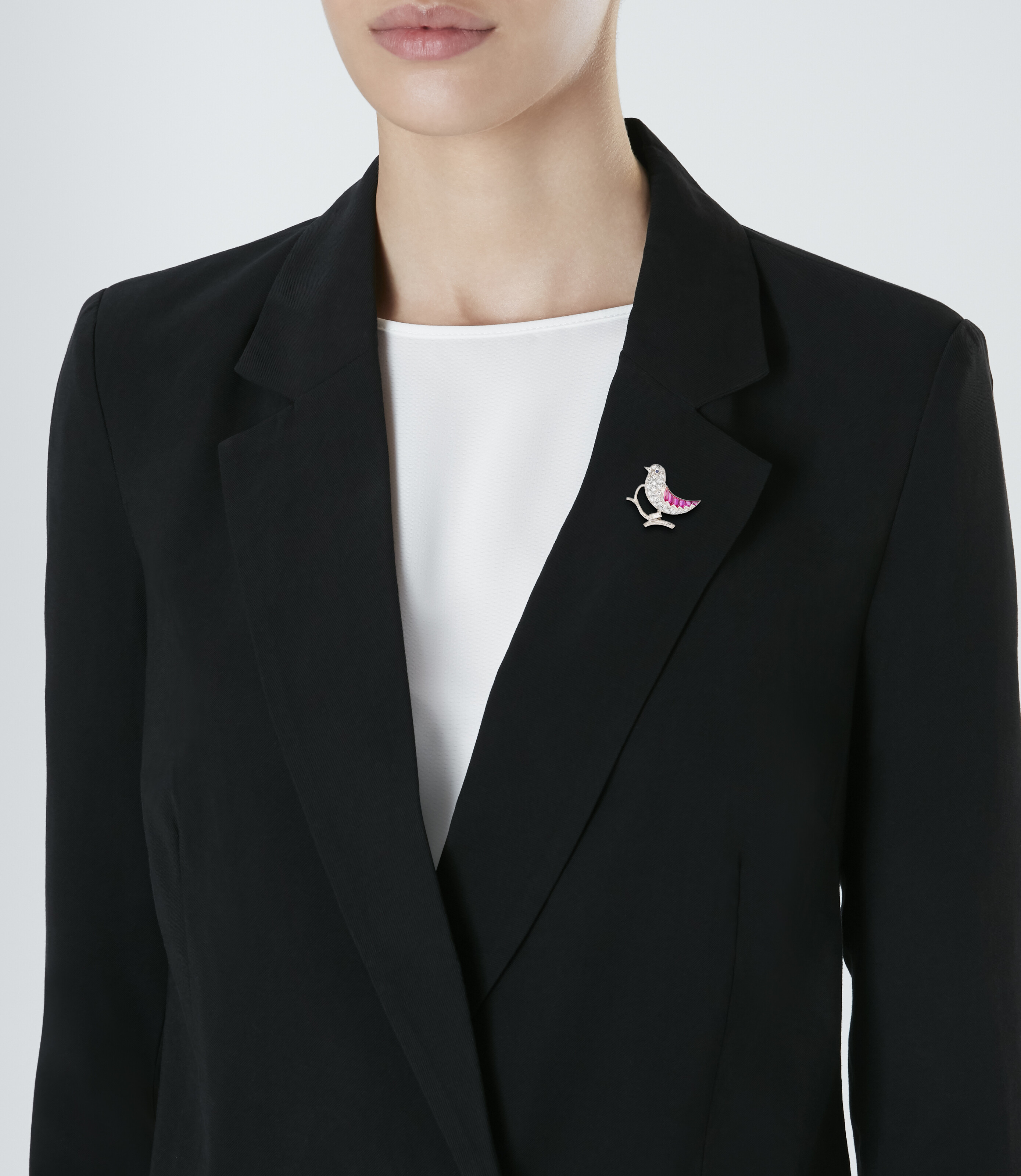 PAIRE DE BROCHES PIERRES DE COULEUR ET DIAMANTS image 4