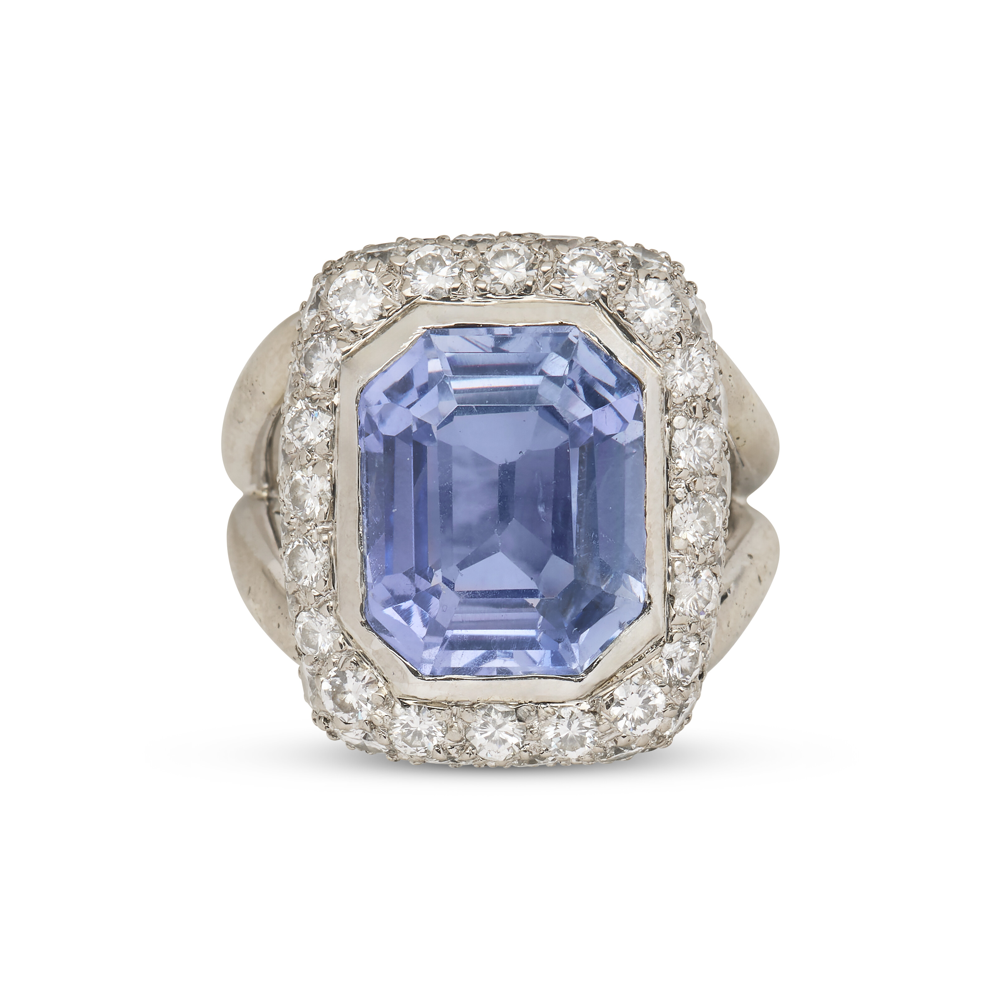 RENÉ BOIVIN BAGUE SAPHIR ET DIAMANTS 'DOUBLE CORPS'