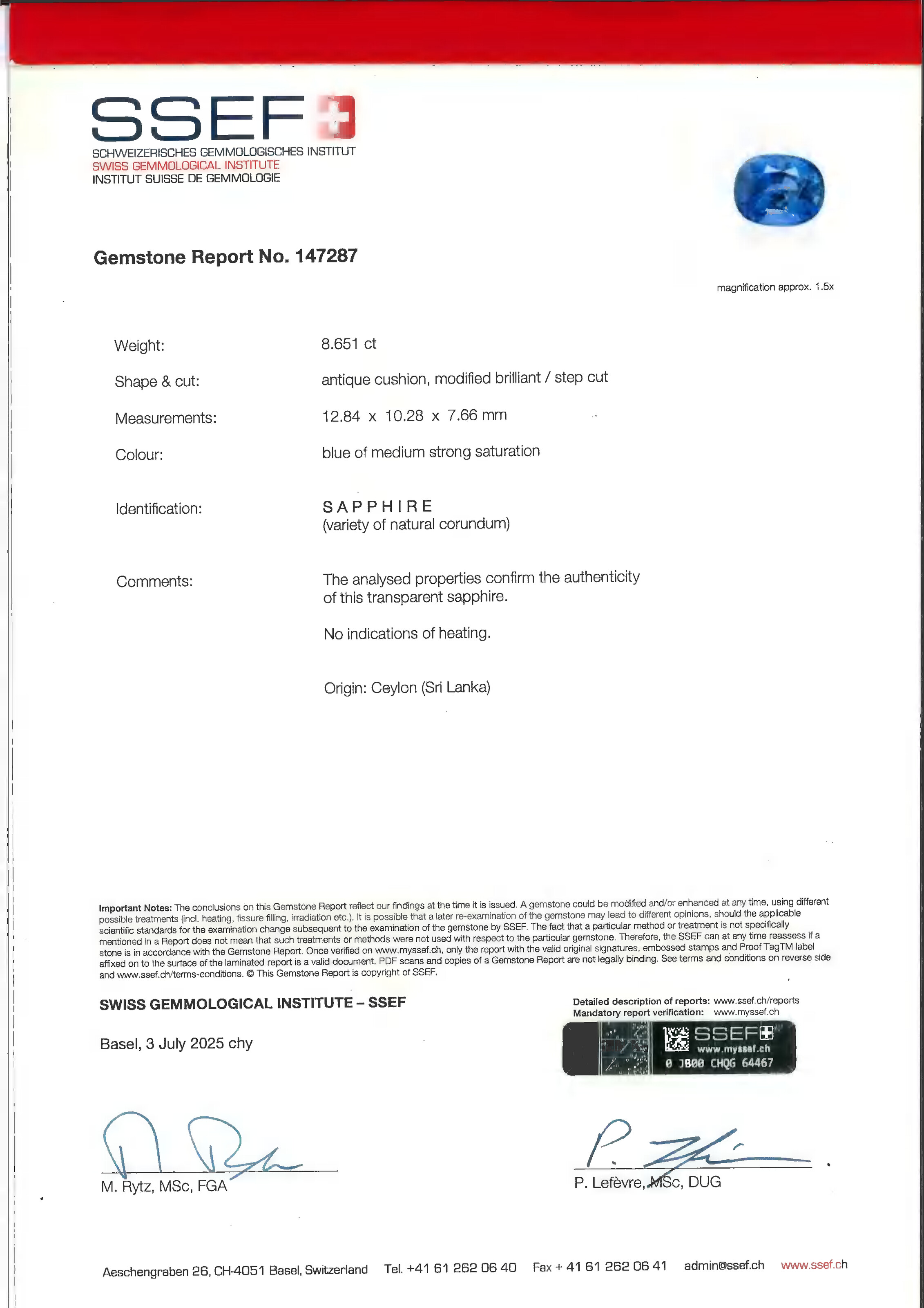 NO RESERVE - BAGUE SAPHIR ET DIAMANTS image 2