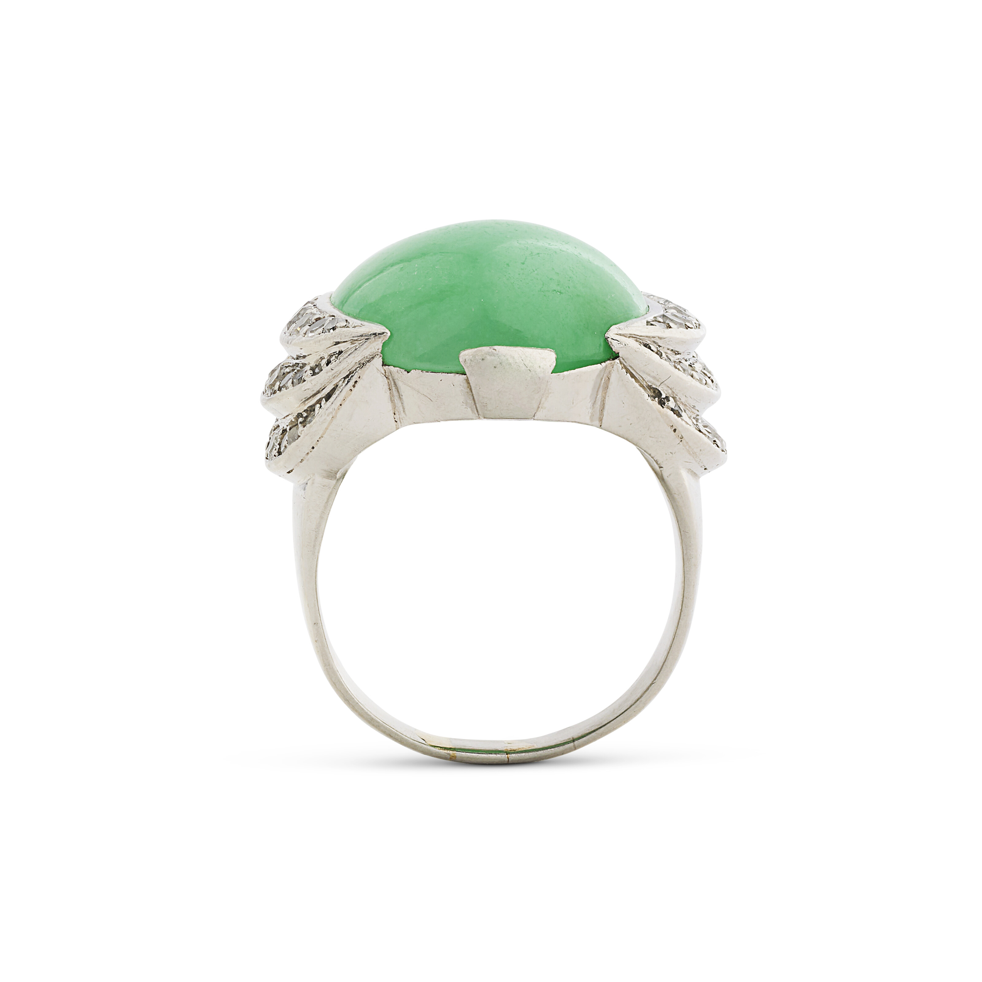 RAYMOND TEMPLIER BAGUE ART DÉCO JADÉITE ET DIAMANTS image 3