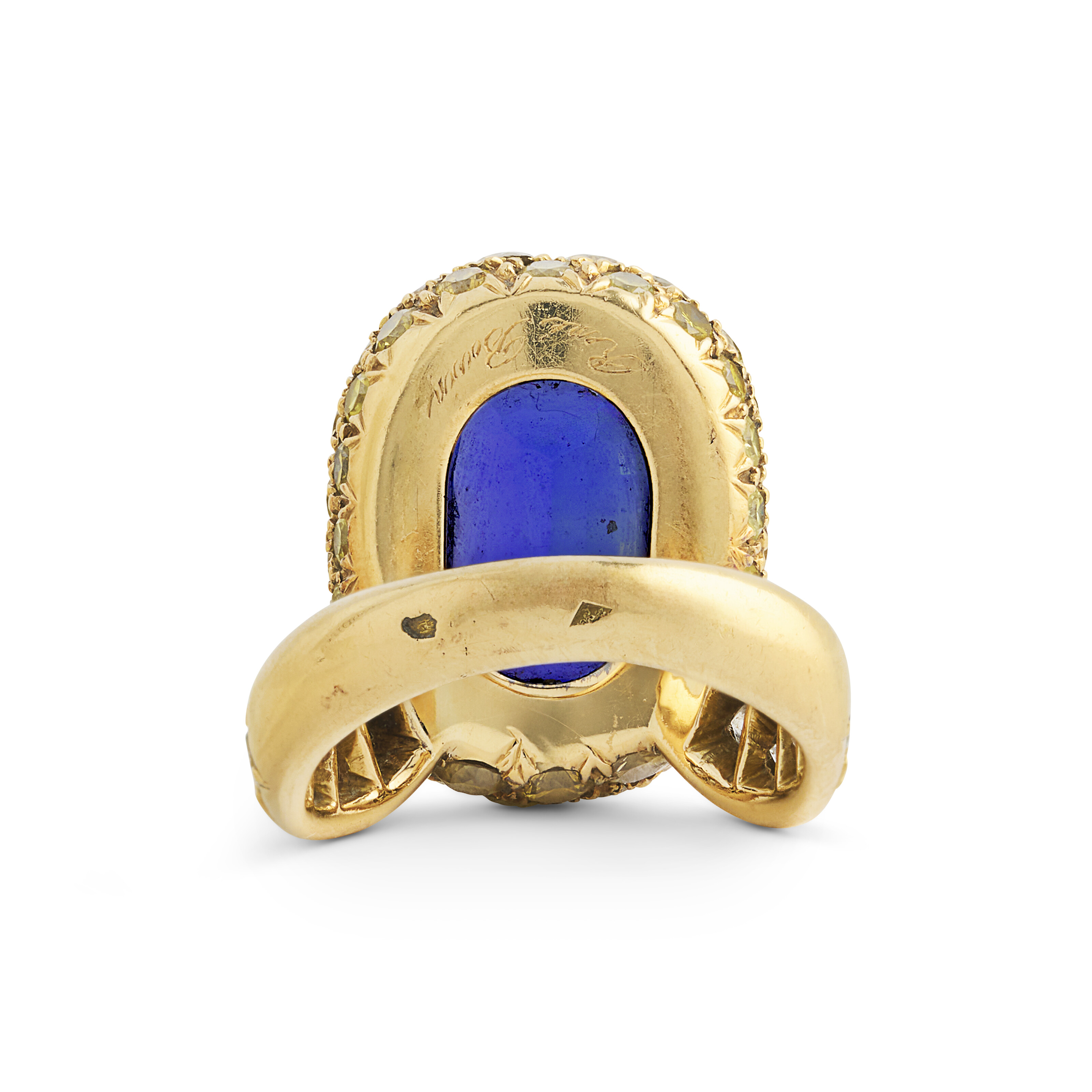 RENÉ BOIVIN BAGUE TANZANITE, DIAMANTS DE COULEUR ET DIAMANTS 'DÉCALÉE' image 3