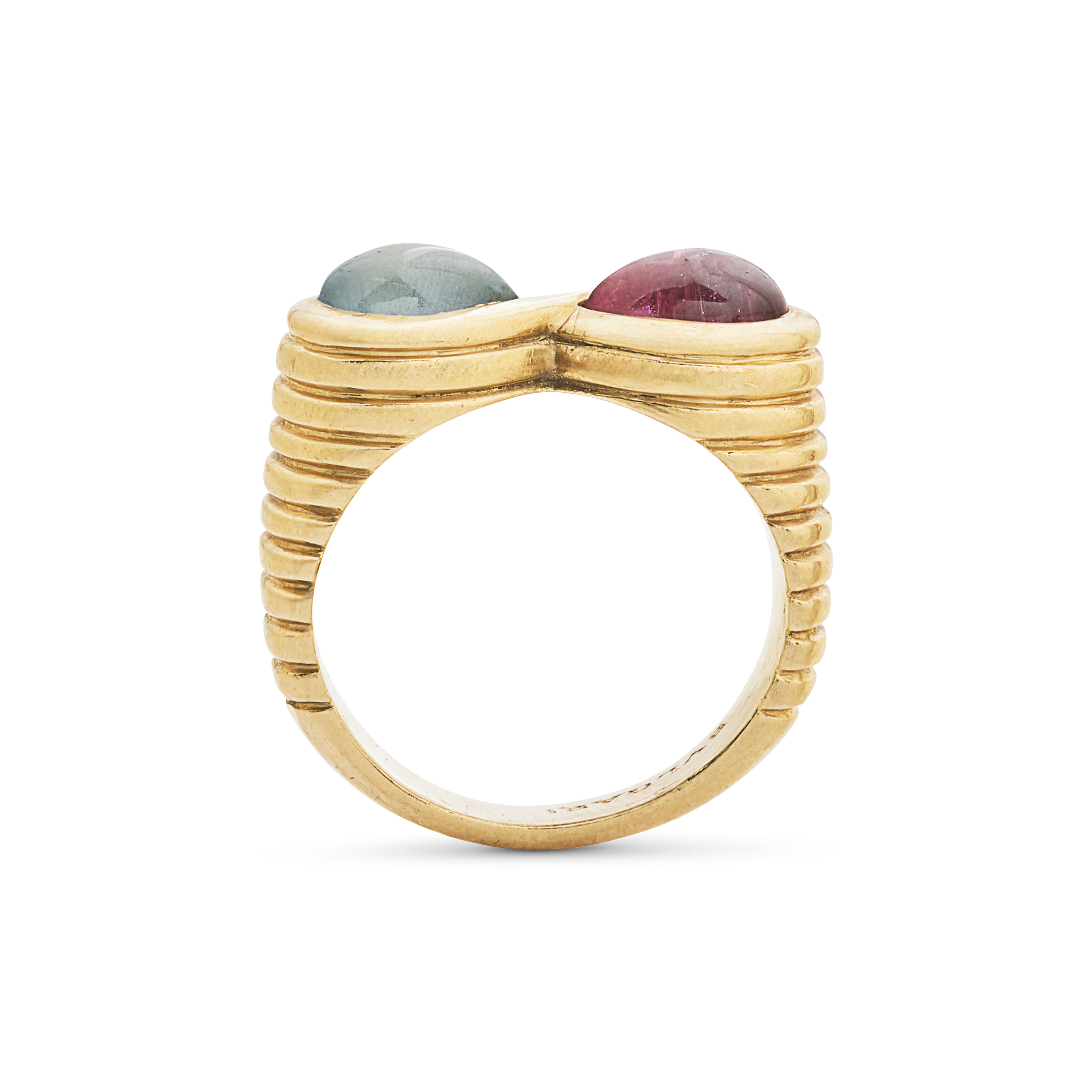 NO RESERVE - BULGARI BAGUE CITRINE 'SERPENTI' ET BAGUE AIGUE-MARINE ET TOURMALINE 'BACCELLATO DOPPIO' image 4