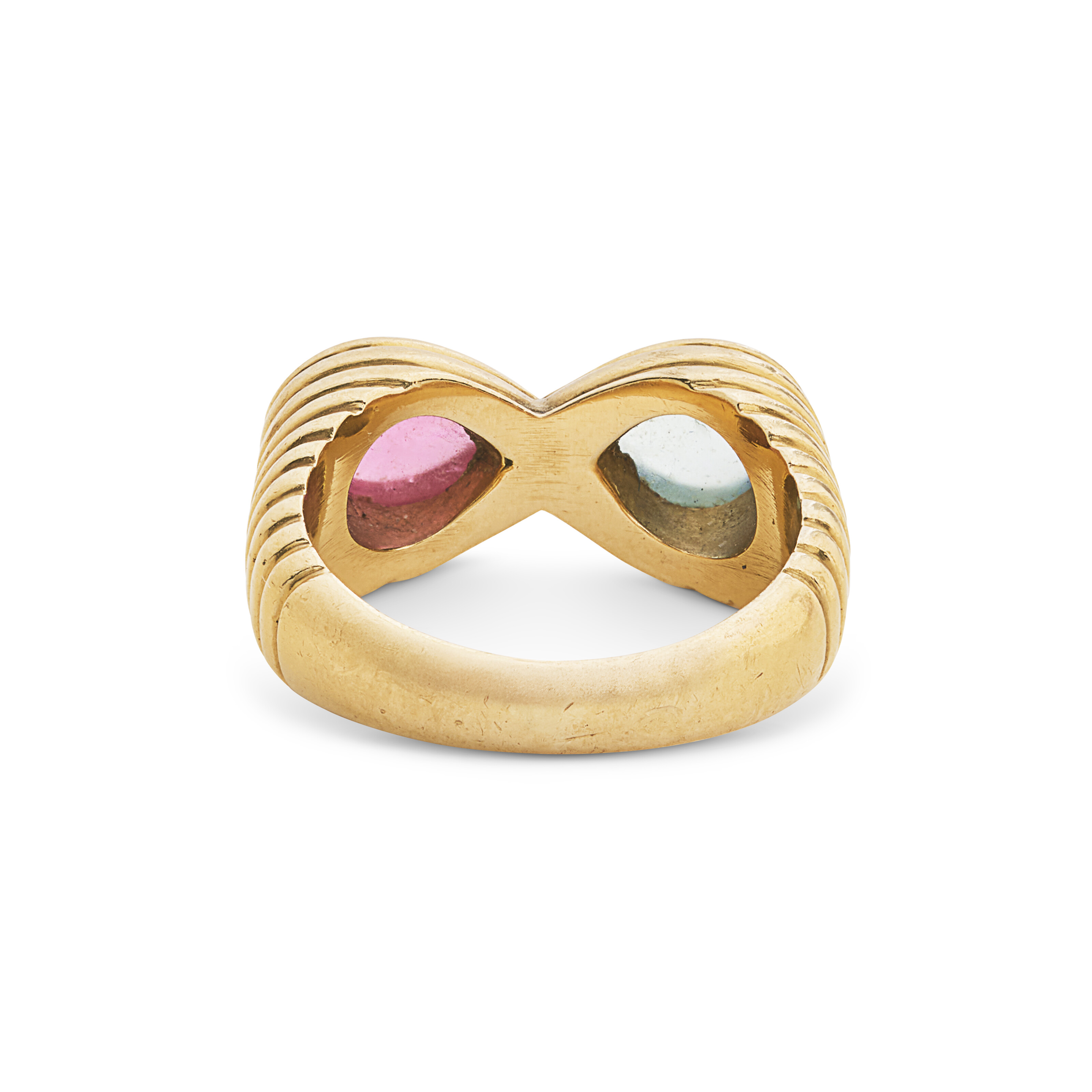 NO RESERVE - BULGARI BAGUE CITRINE 'SERPENTI' ET BAGUE AIGUE-MARINE ET TOURMALINE 'BACCELLATO DOPPIO' image 5