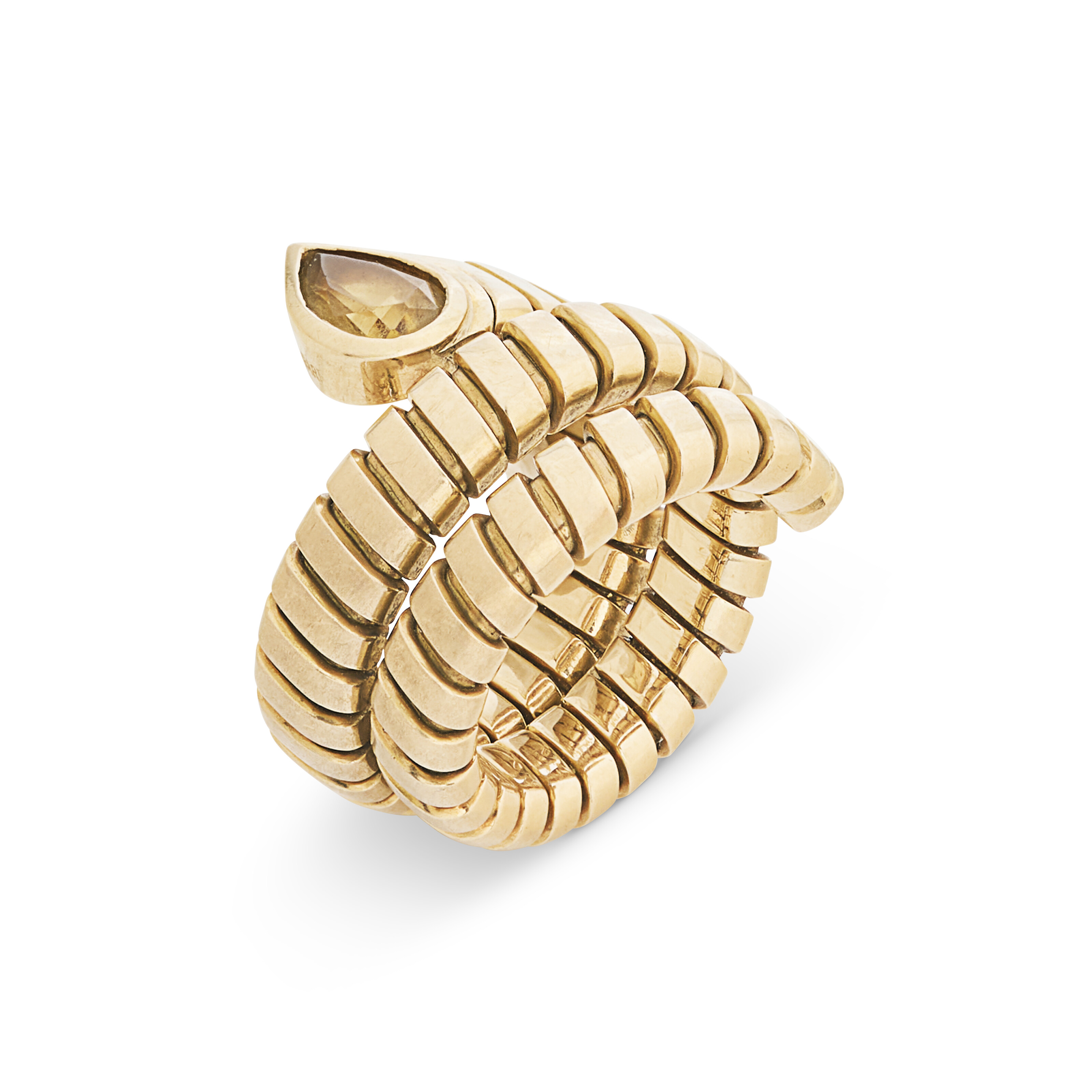 NO RESERVE - BULGARI BAGUE CITRINE 'SERPENTI' ET BAGUE AIGUE-MARINE ET TOURMALINE 'BACCELLATO DOPPIO' image 6