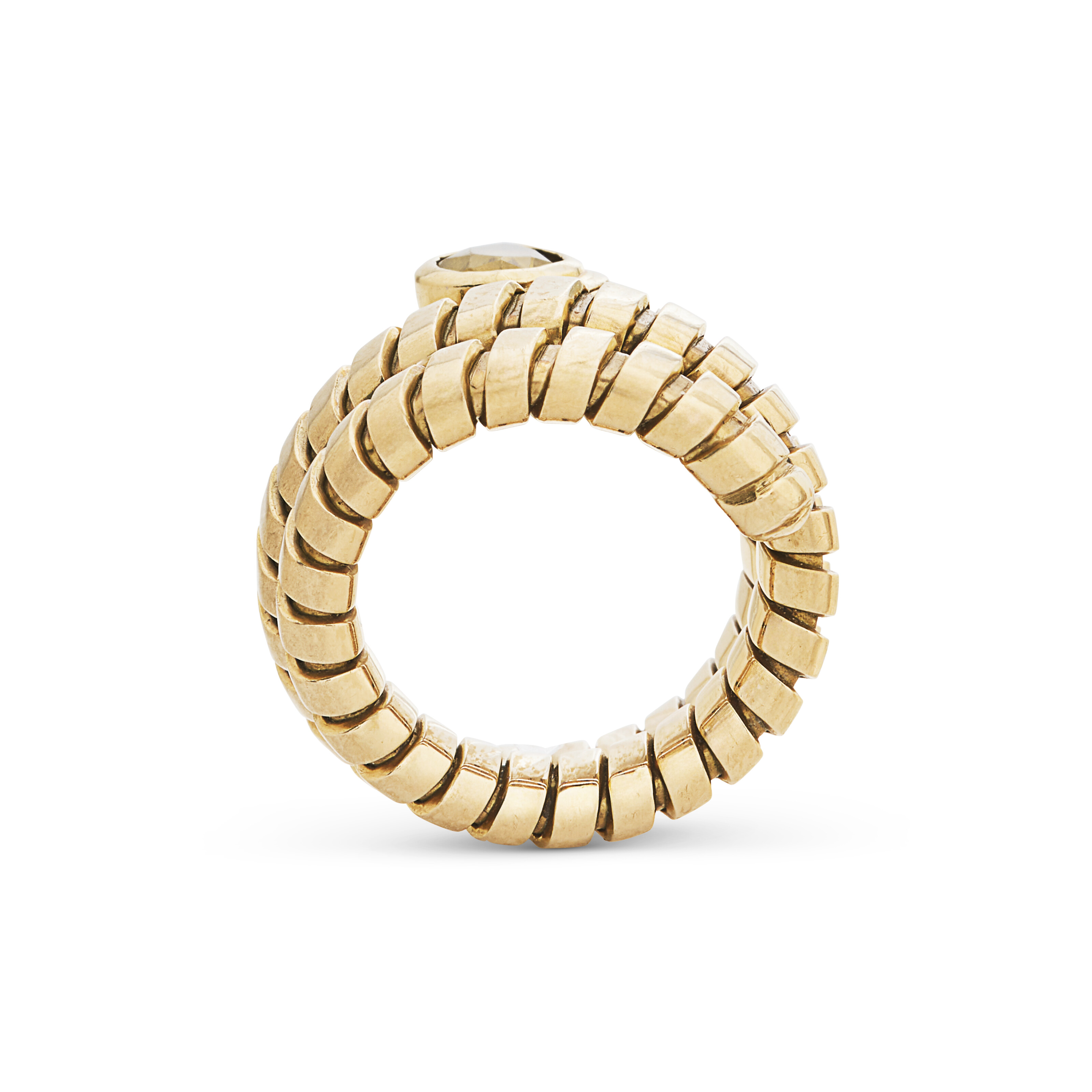 NO RESERVE - BULGARI BAGUE CITRINE 'SERPENTI' ET BAGUE AIGUE-MARINE ET TOURMALINE 'BACCELLATO DOPPIO' image 8