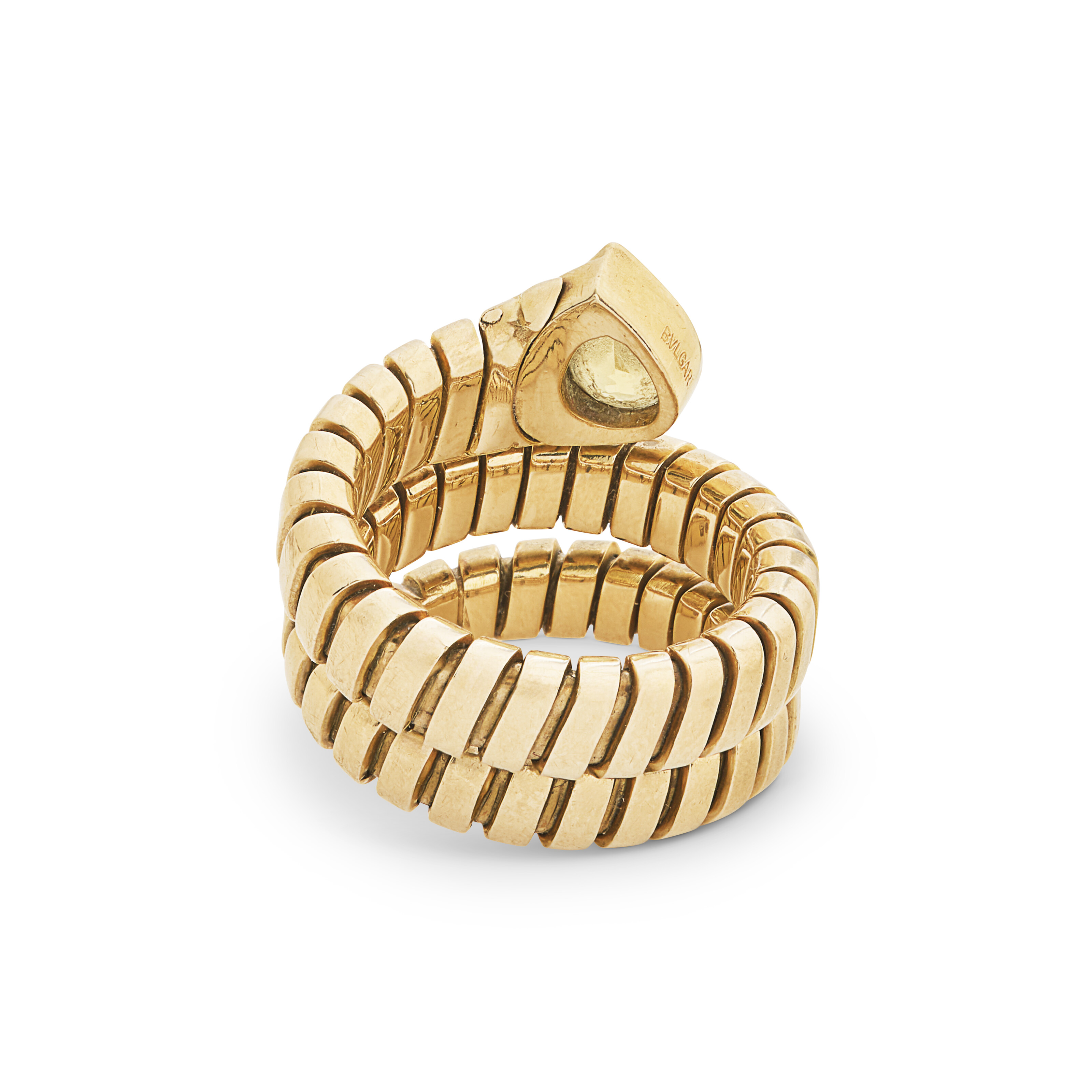 NO RESERVE - BULGARI BAGUE CITRINE 'SERPENTI' ET BAGUE AIGUE-MARINE ET TOURMALINE 'BACCELLATO DOPPIO' image 9