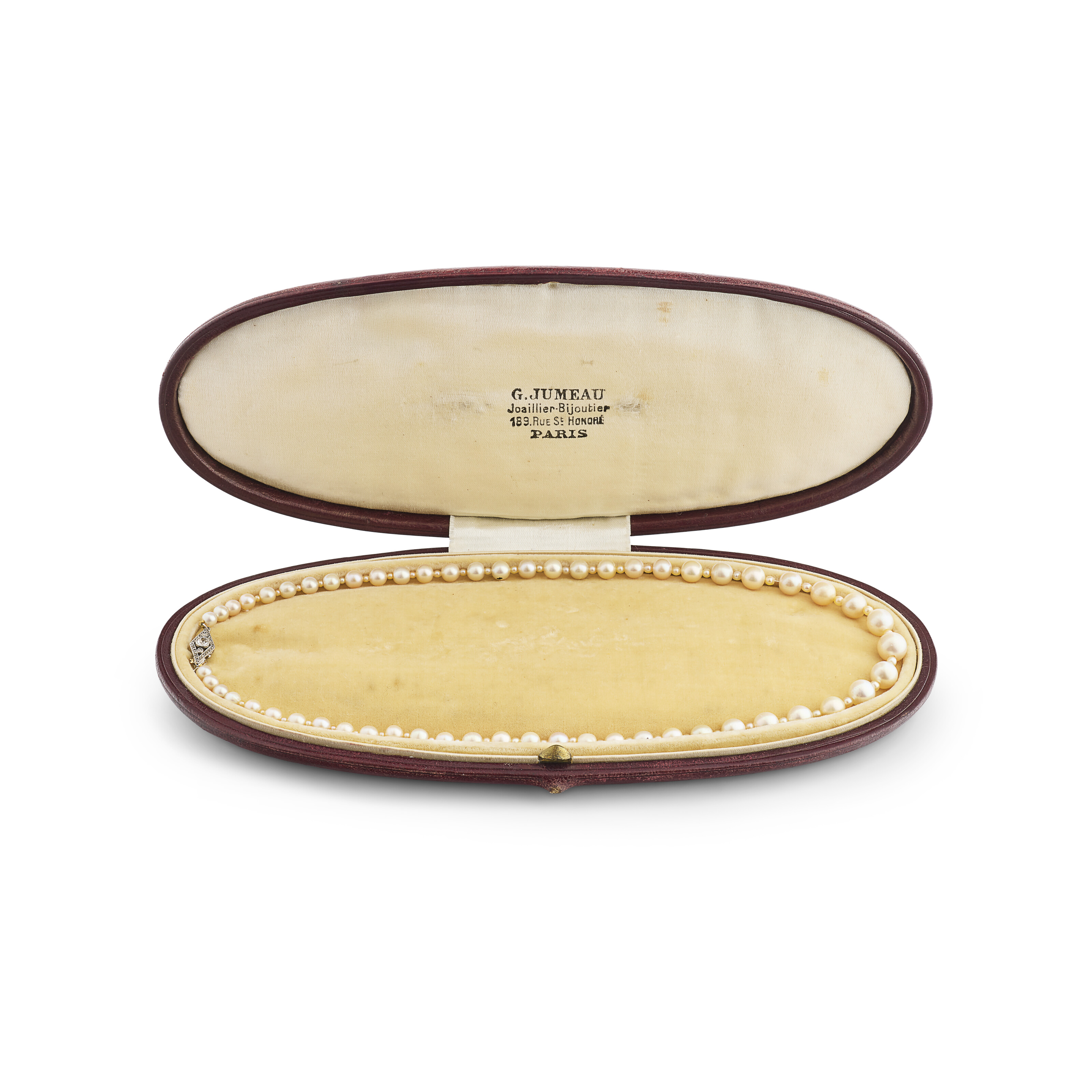 COLLIER 104 PERLES FINES, 3 PERLES DE CULTURE ET DIAMANTS image 2