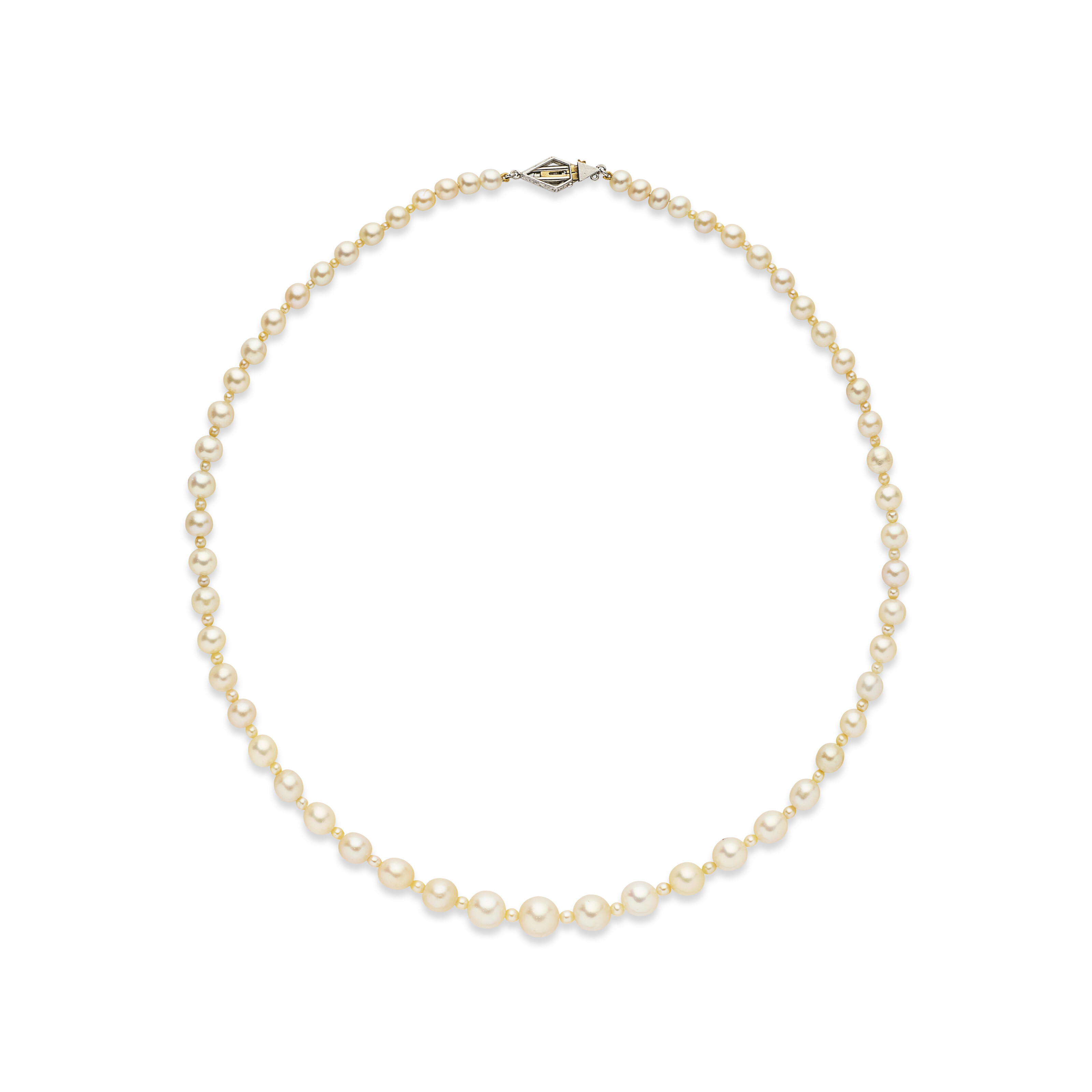 COLLIER 104 PERLES FINES, 3 PERLES DE CULTURE ET DIAMANTS image 5