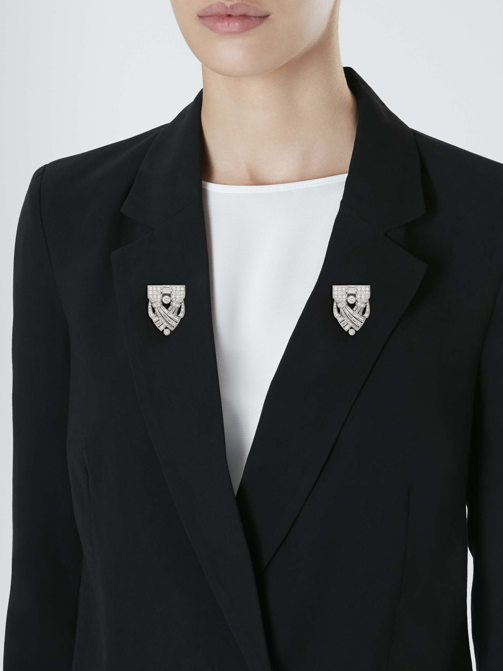 NO RESERVE - BROCHE DOUBLE-CLIP DIAMANTS image 4