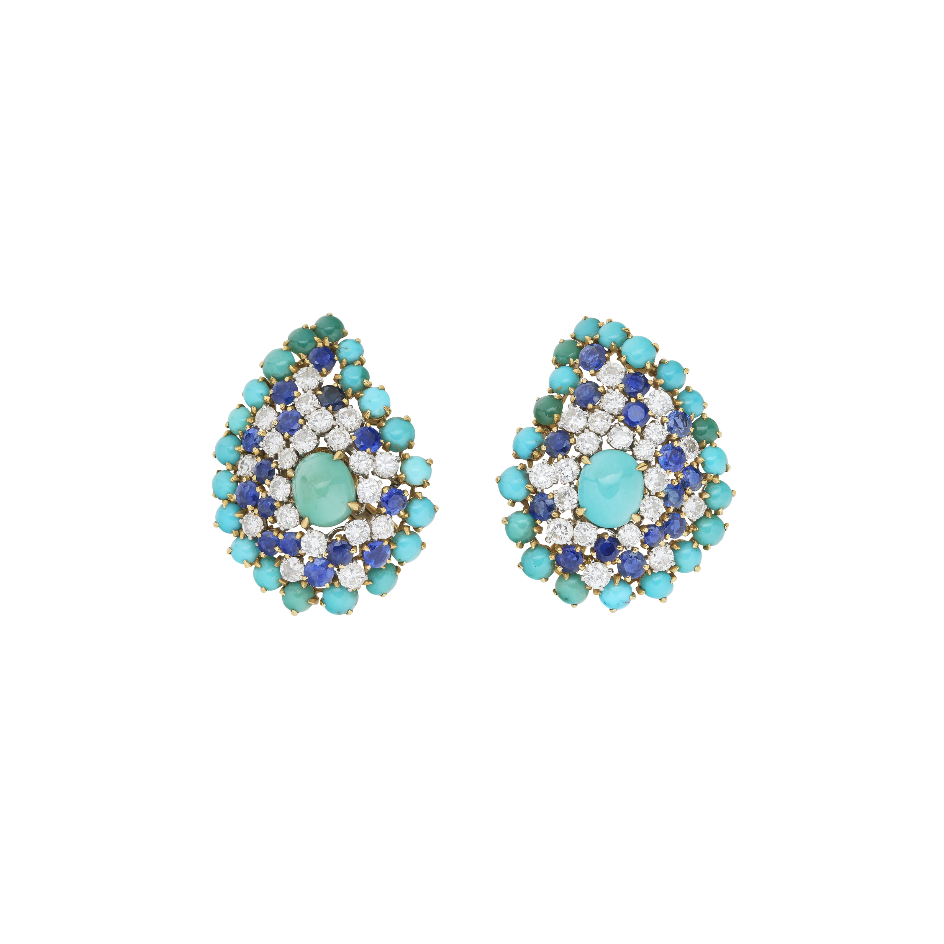 DEMI PARURE TURQUOISES, SAPHIRS ET DIAMANTS image 4