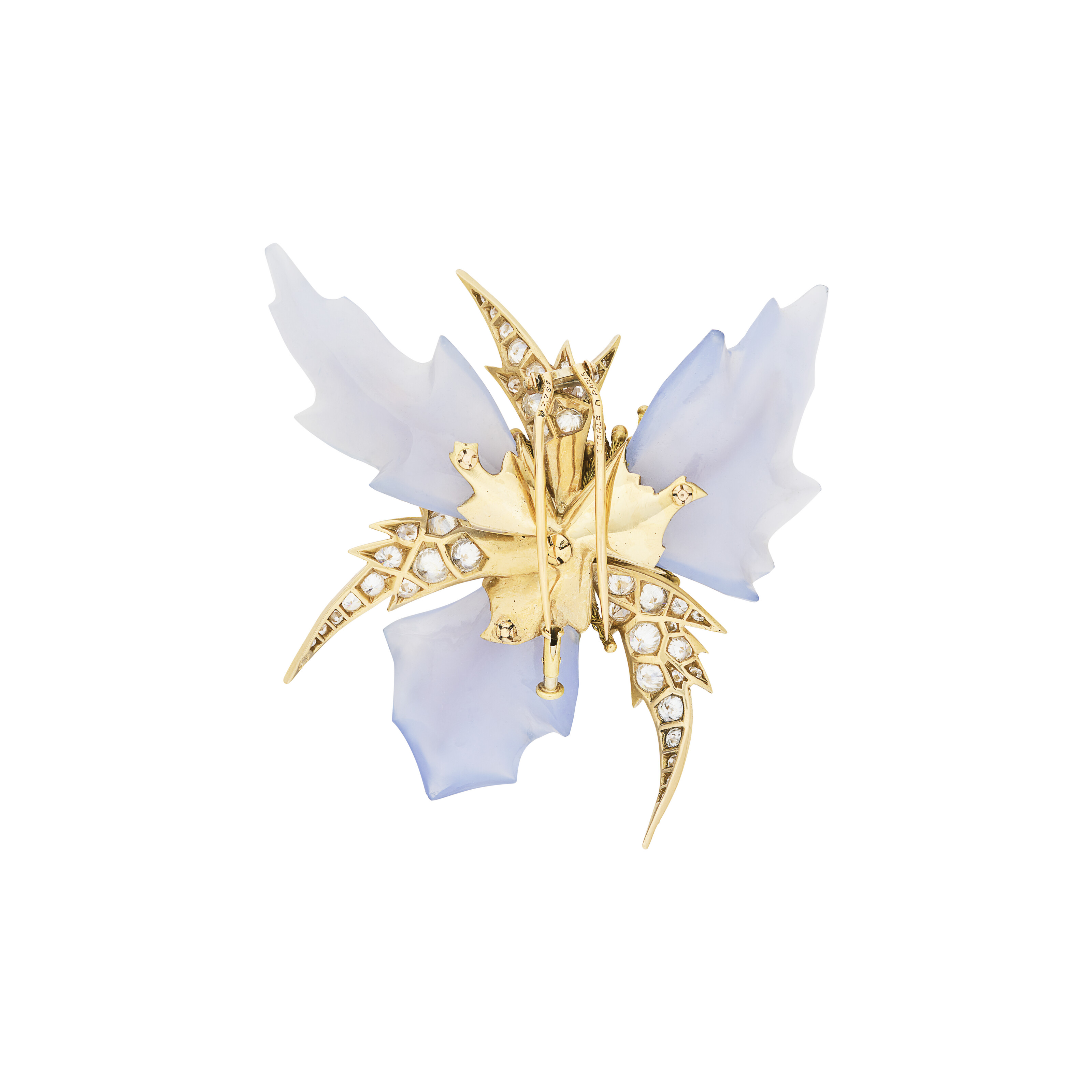 STERLÉ BROCHE CALCÉDOINE ET DIAMANTS image 2