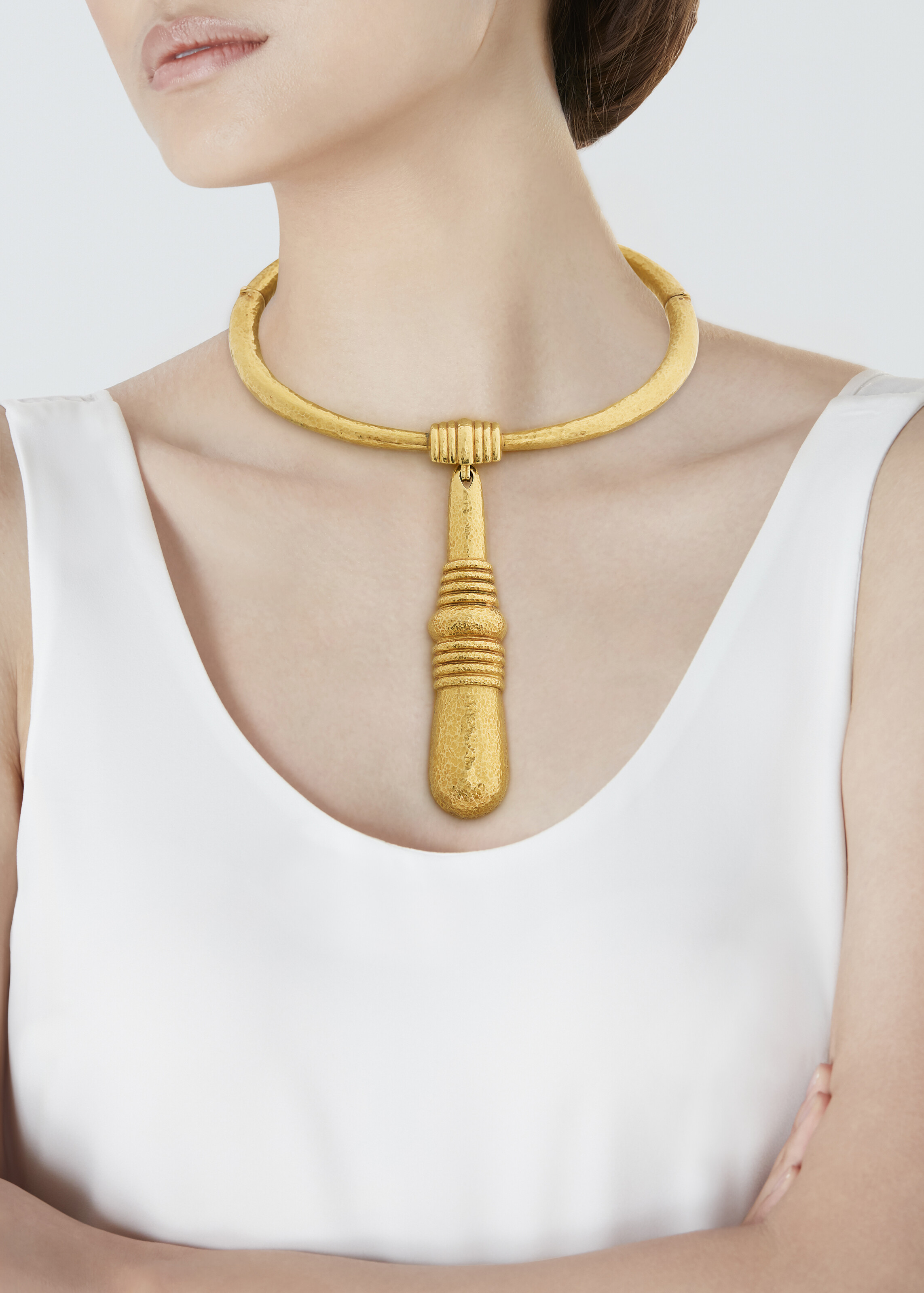 ILIAS LALAOUNIS COLLIER TRANSFORMABLE ET PAIRE DE BOUCLES D’OREILLES OR NON SIGNÉE image 12