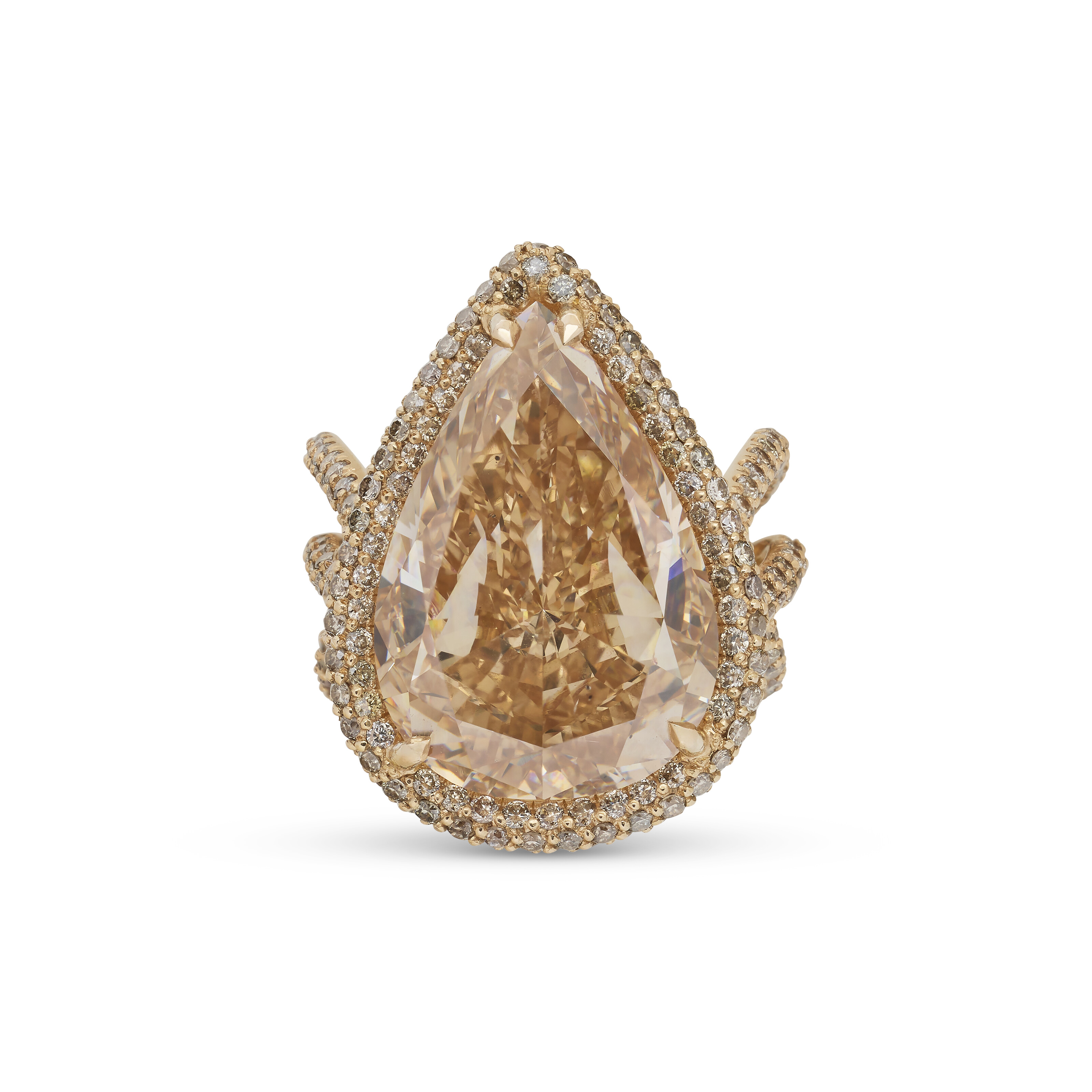 BAGUE DIAMANT DE COULEUR ET DIAMANTS