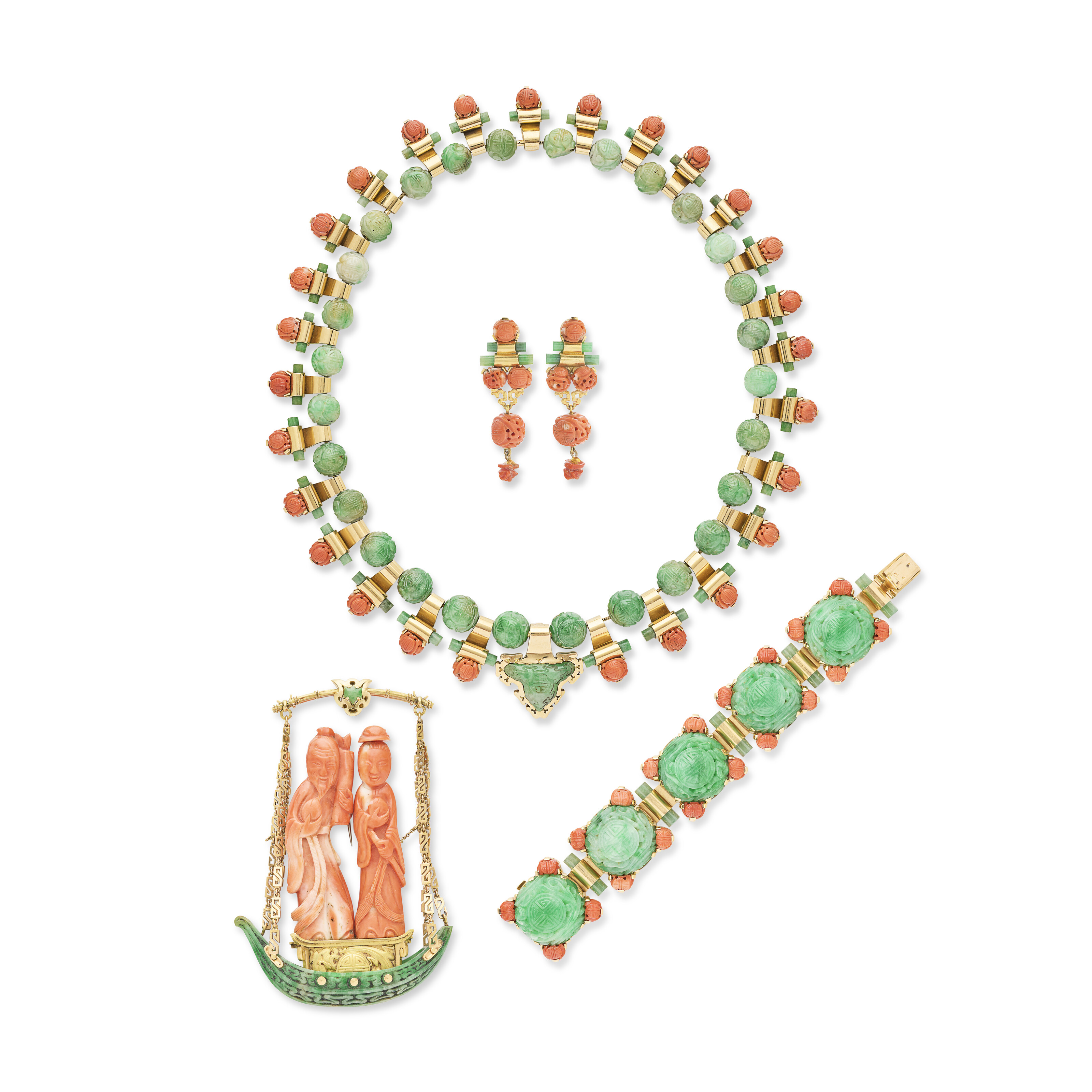 MELLERIO PARURE JADÉITE ET CORAIL
