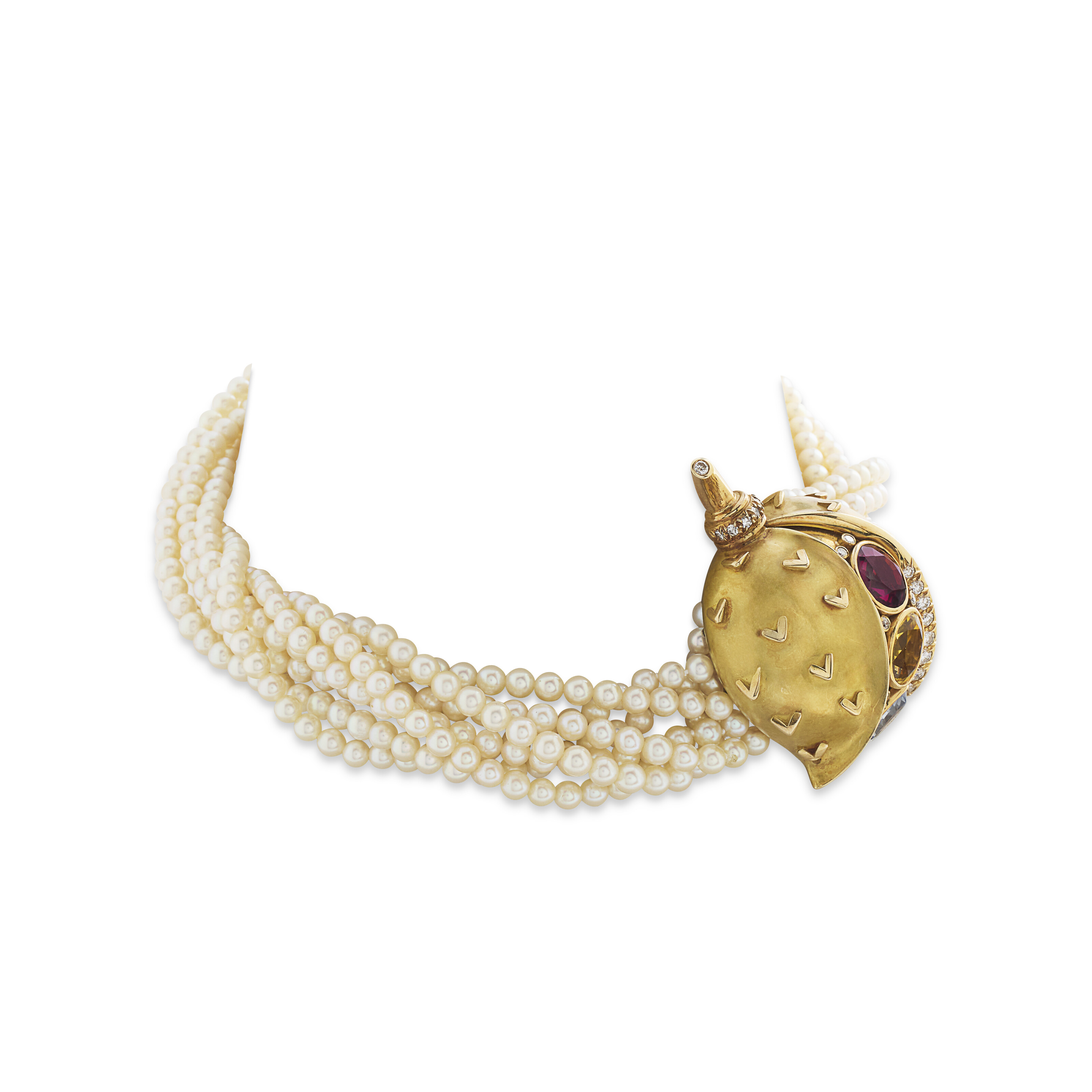 RENÉ BOIVIN COLLIER TRANSFORMABLE PERLES DE CULTURE, PIERRES DE COULEUR ET DIAMANTS image 2