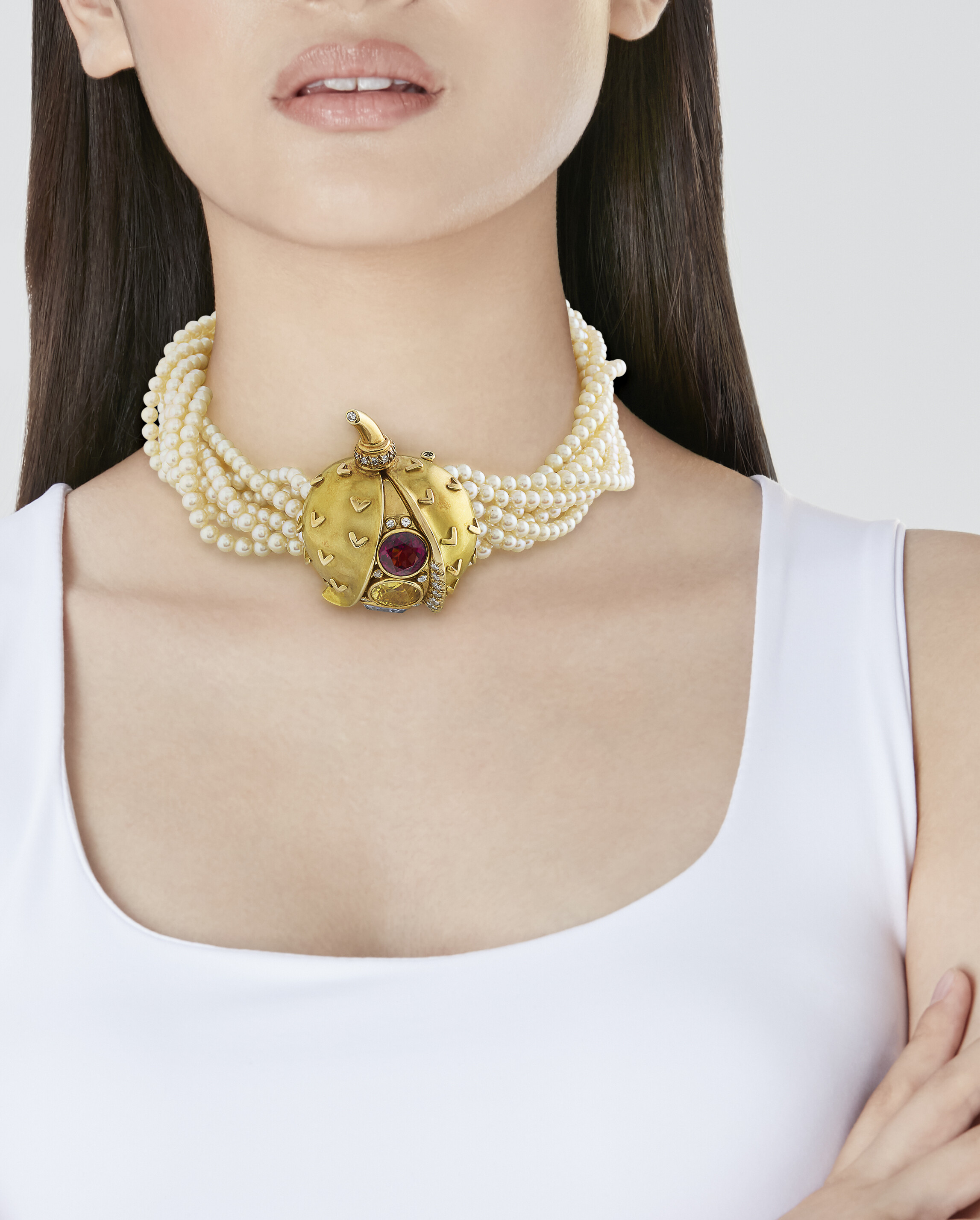 RENÉ BOIVIN COLLIER TRANSFORMABLE PERLES DE CULTURE, PIERRES DE COULEUR ET DIAMANTS image 7