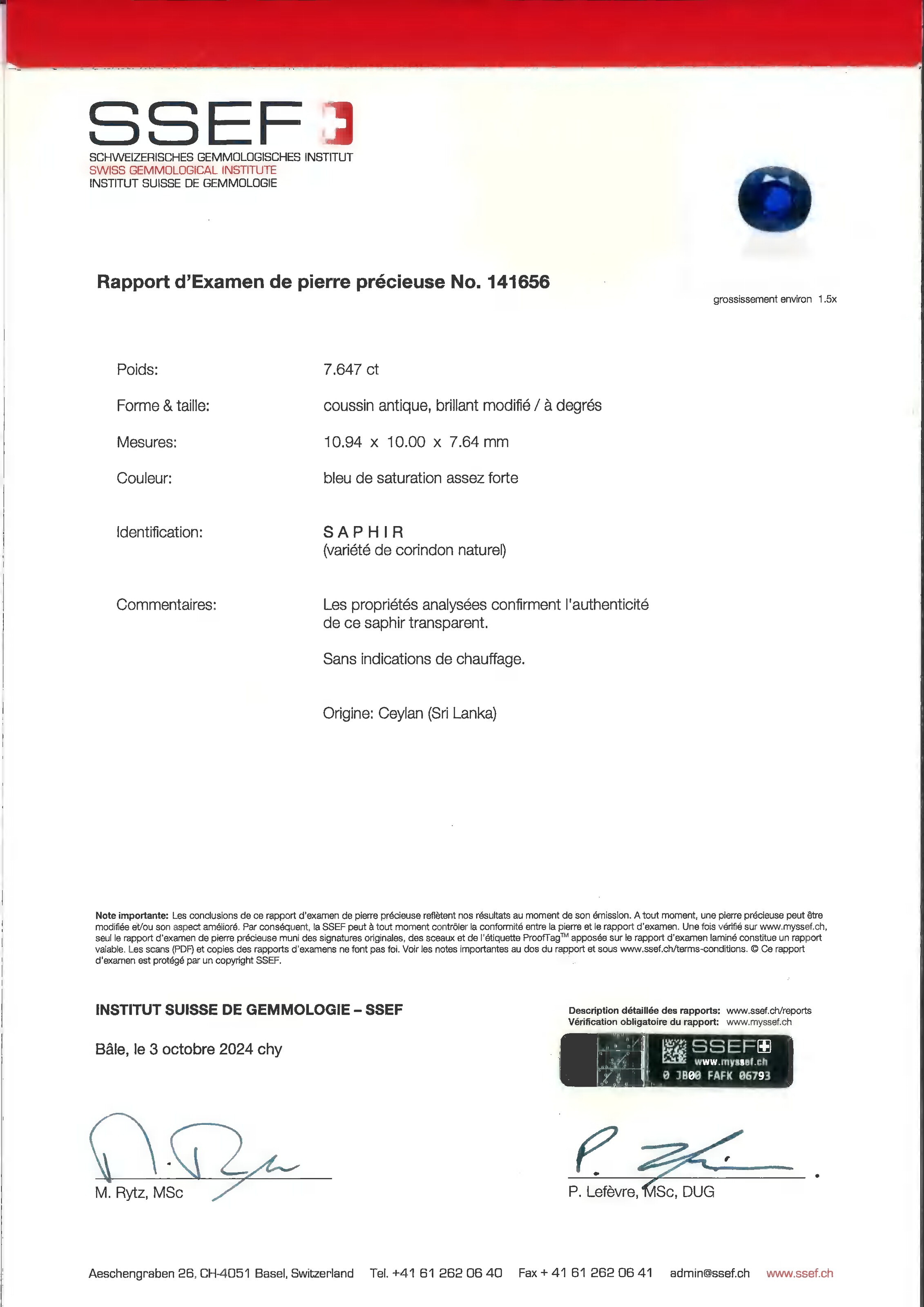 BAGUE SAPHIR ET DIAMANTS image 6