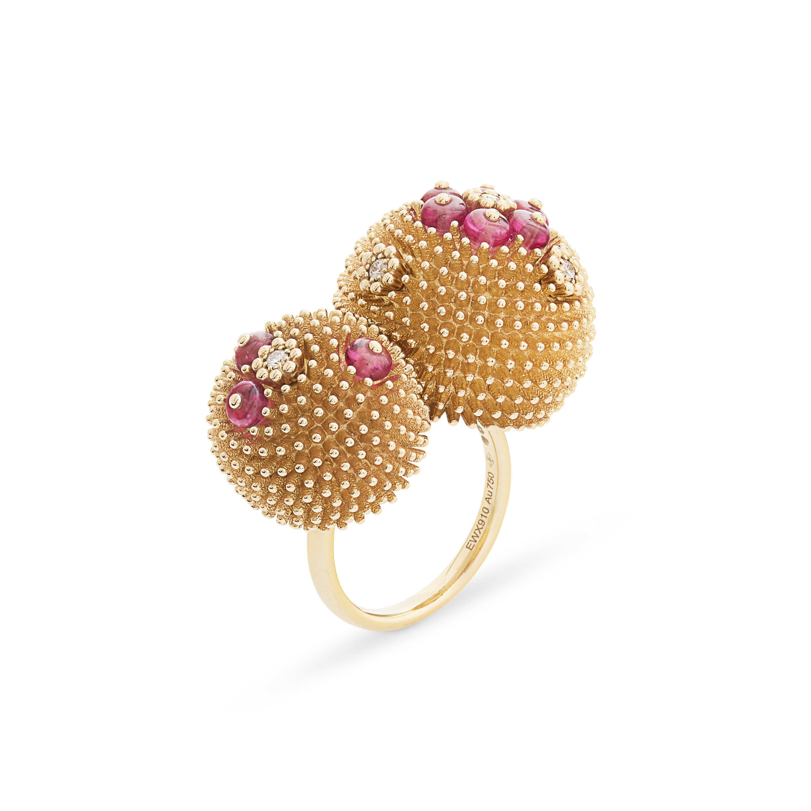 CARTIER BAGUE SPINELLES ET DIAMANTS 'CACTUS'