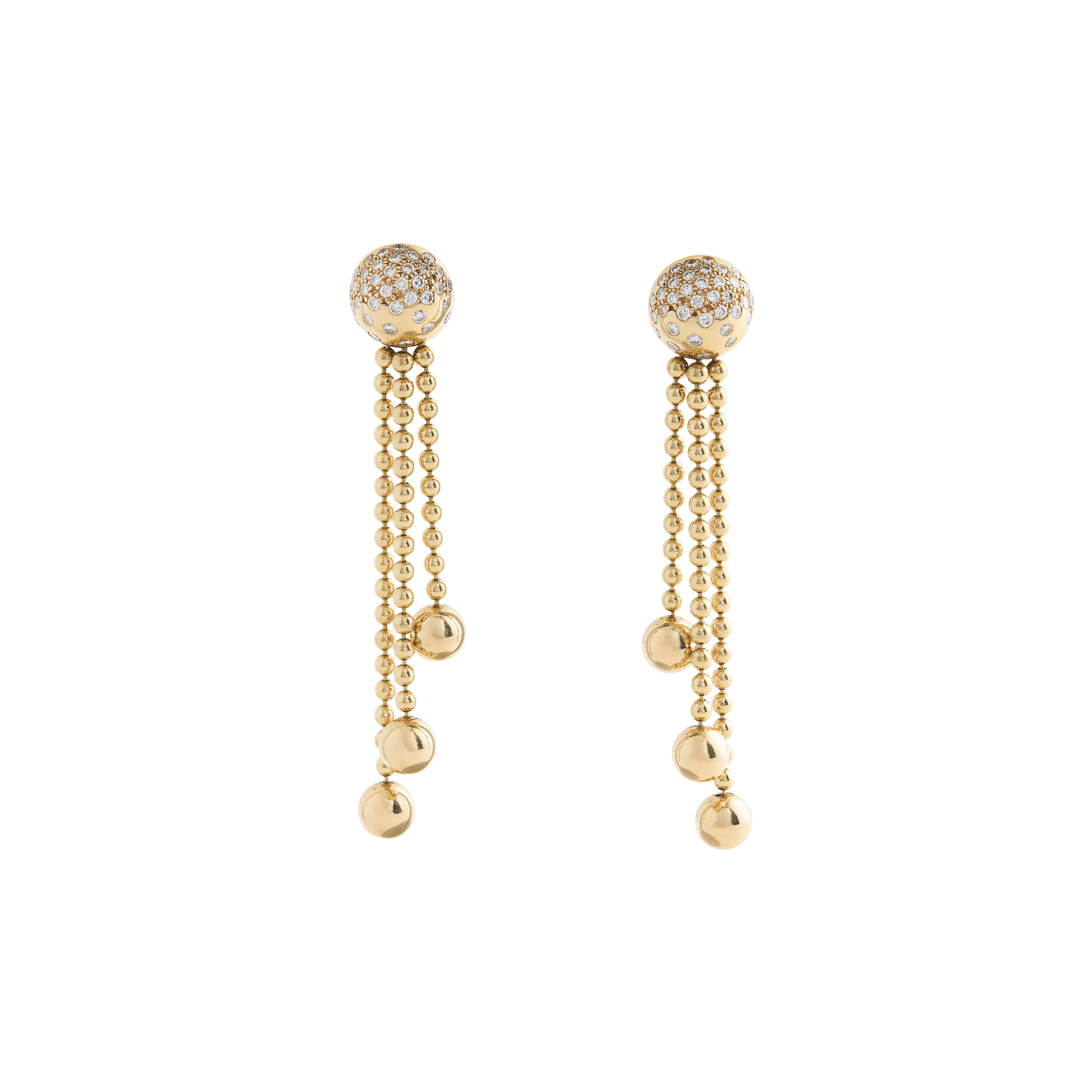NO RESERVE - CARTIER PAIRE DE BOUCLES D'OREILLES DIAMANTS 'DRAPERIE'