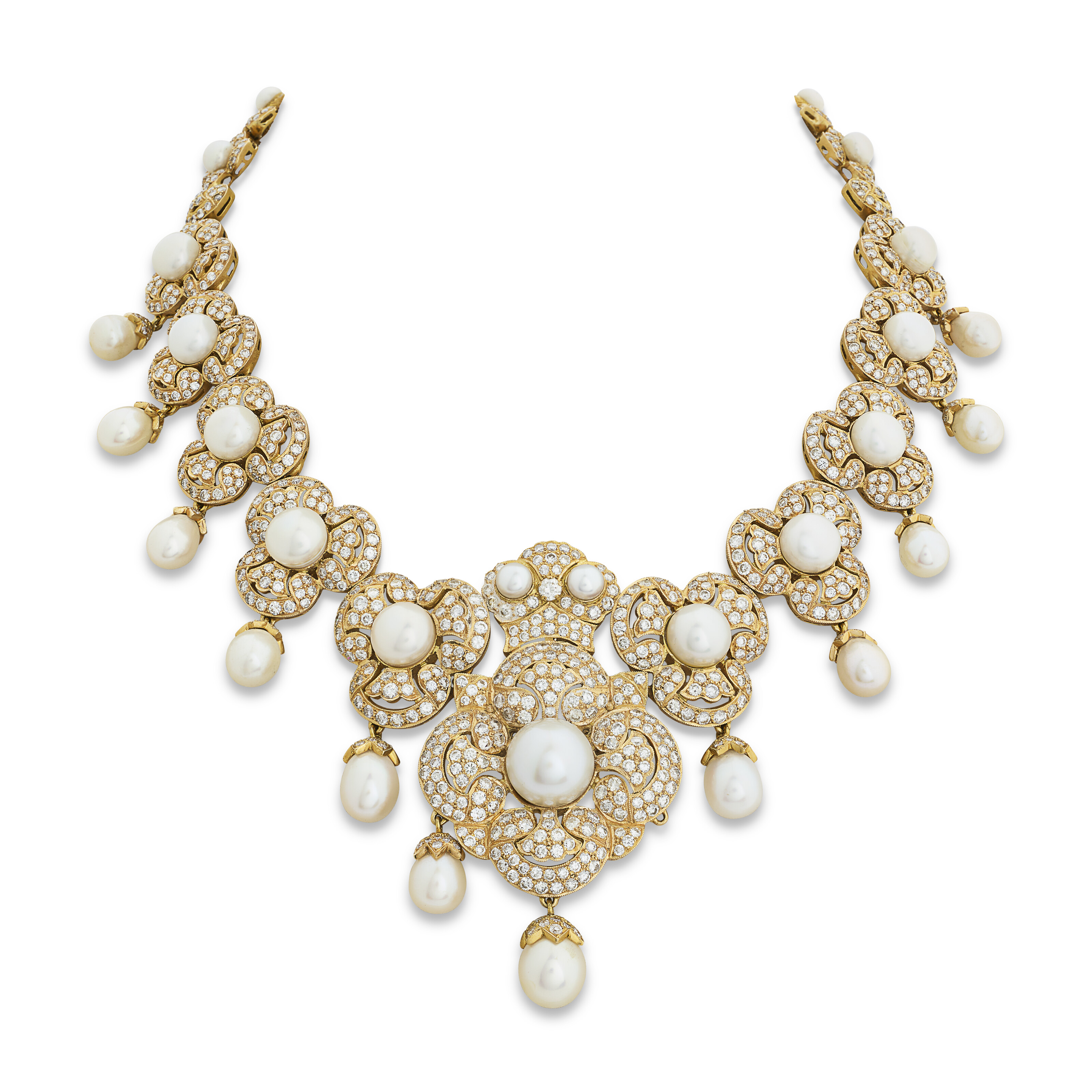 COLLIER PERLES DE CULTURE ET DIAMANTS