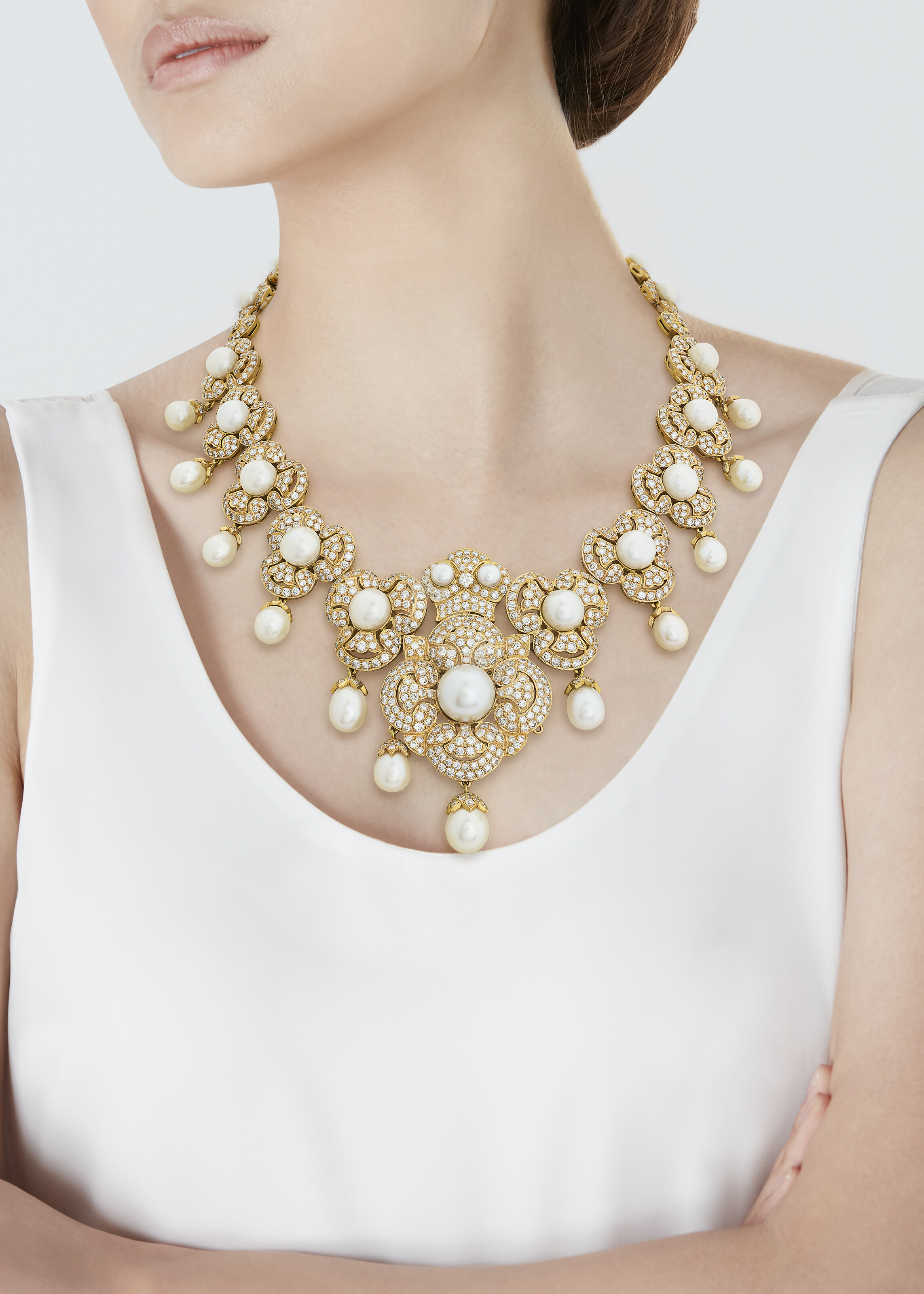 COLLIER PERLES DE CULTURE ET DIAMANTS image 5