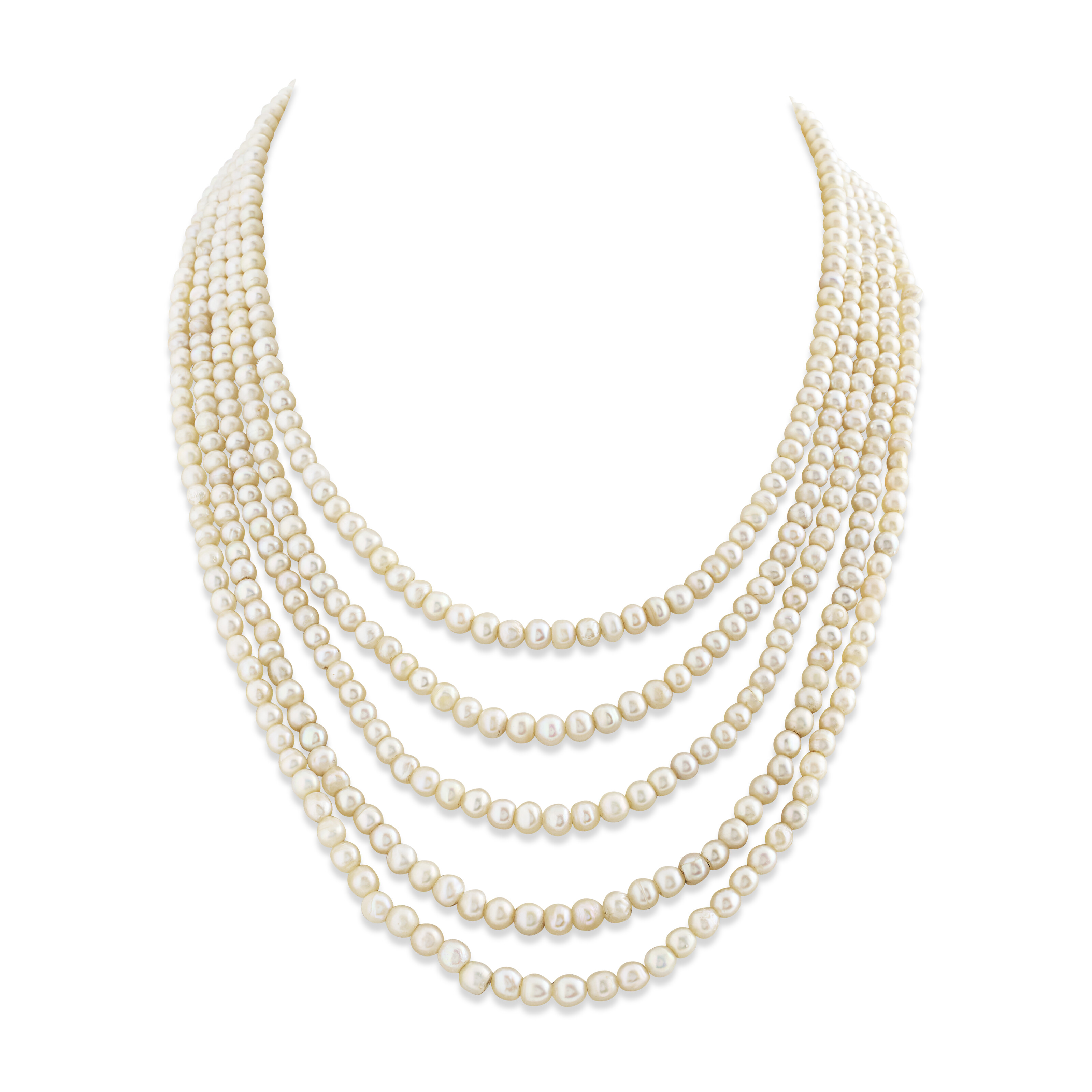 DEUX COLLIERS DE PERLES FINES ET PERLES DE CULTURE, RUBIS ET DIAMANTS image 2