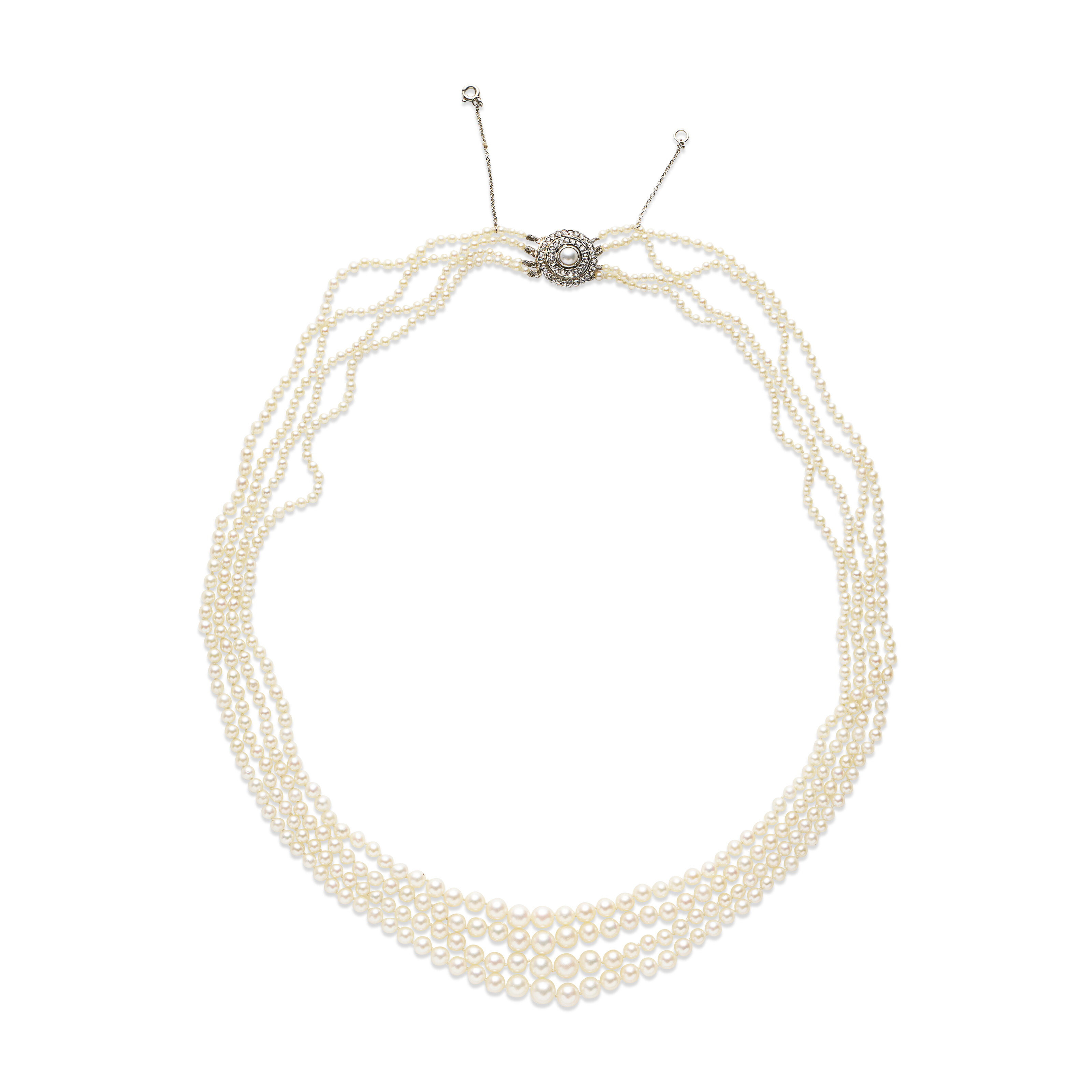 DEUX COLLIERS DE PERLES FINES ET PERLES DE CULTURE, RUBIS ET DIAMANTS image 9