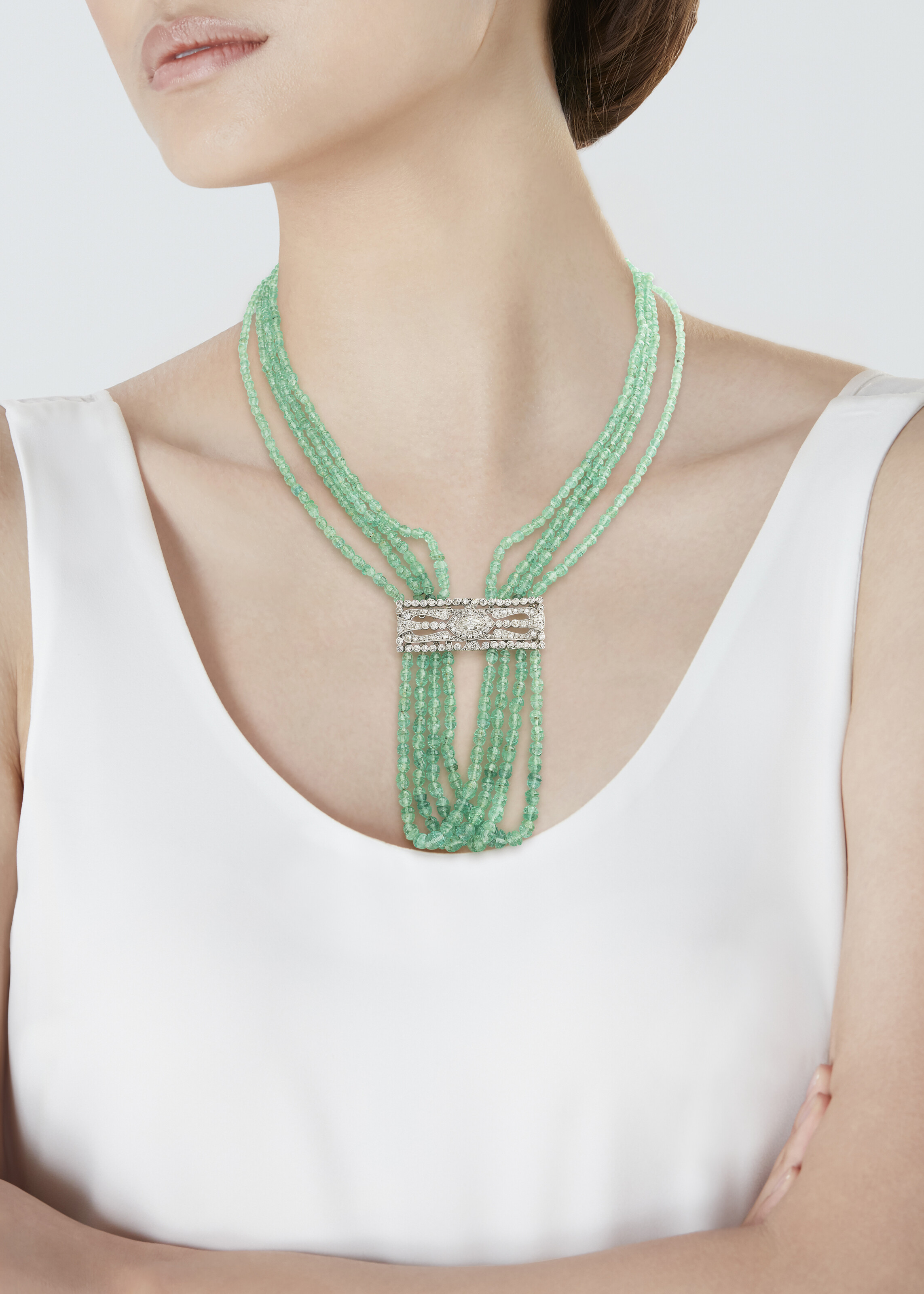 COLLIER ÉMERAUDES ET DIAMANTS DÉBUT DU XIXe SIÈCLE image 5