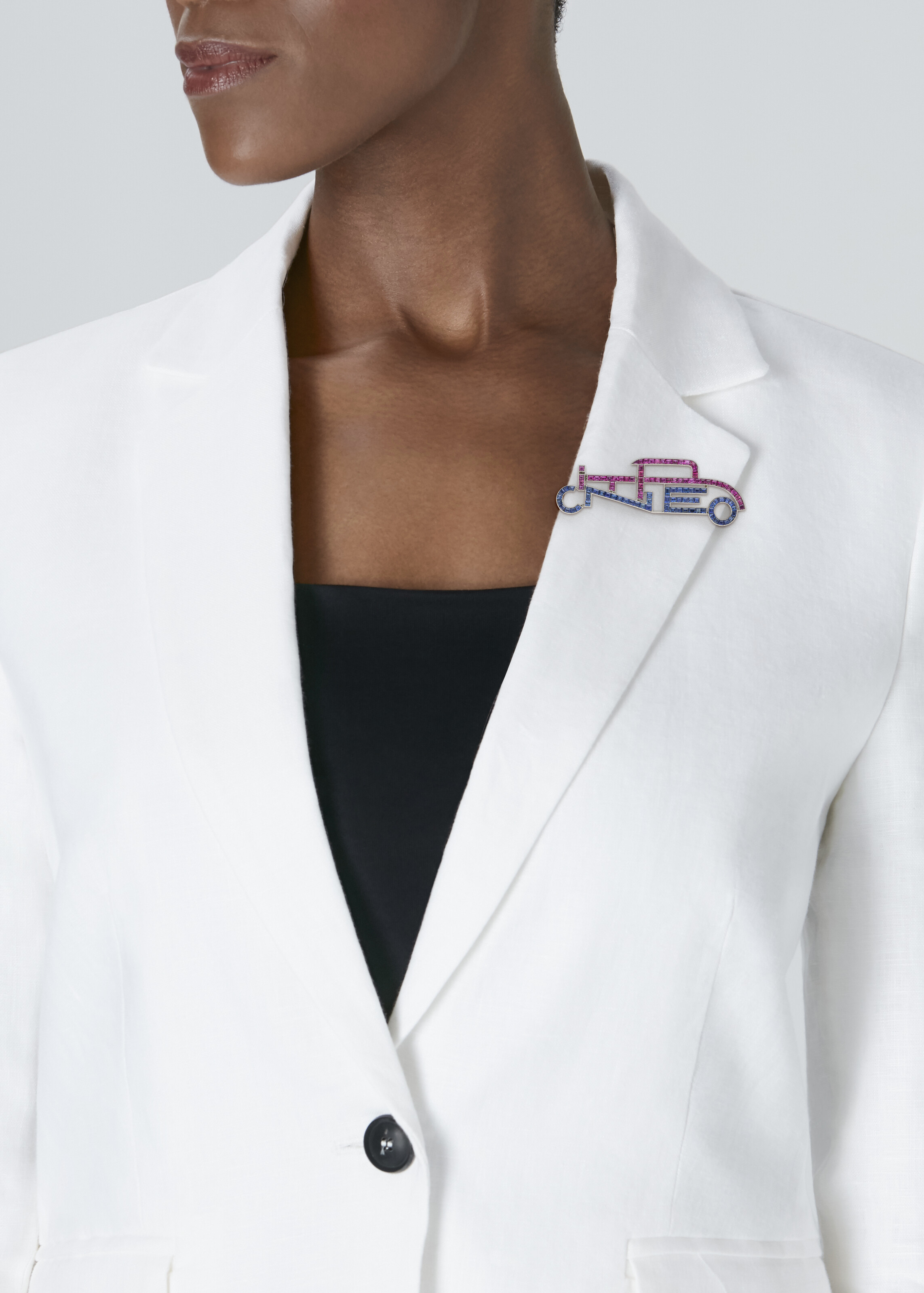 CARTIER BROCHE ART DÉCO RUBIS ET SAPHIRS 'CITROËN' image 3