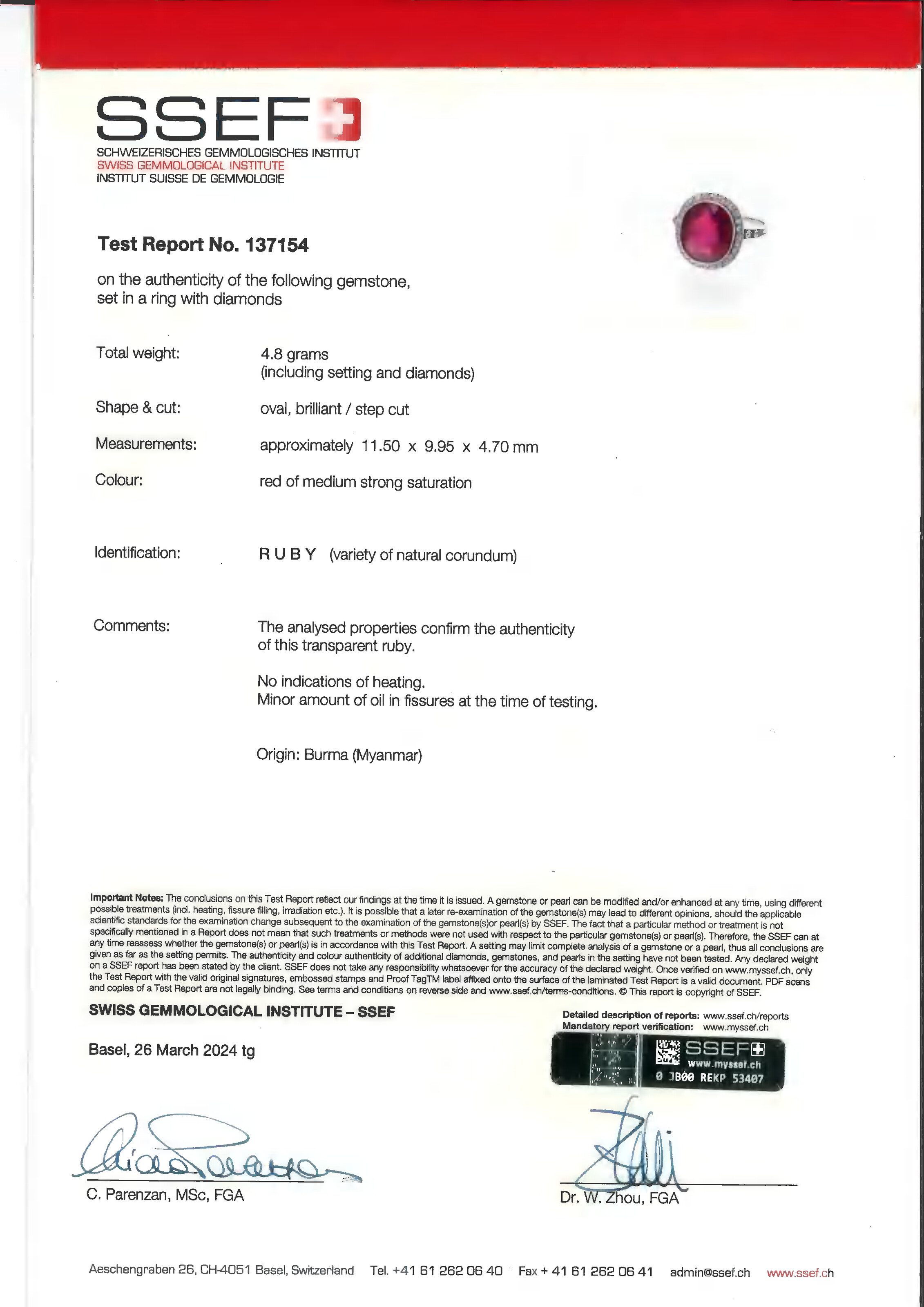 BAGUE RUBIS ET DIAMANTS image 6