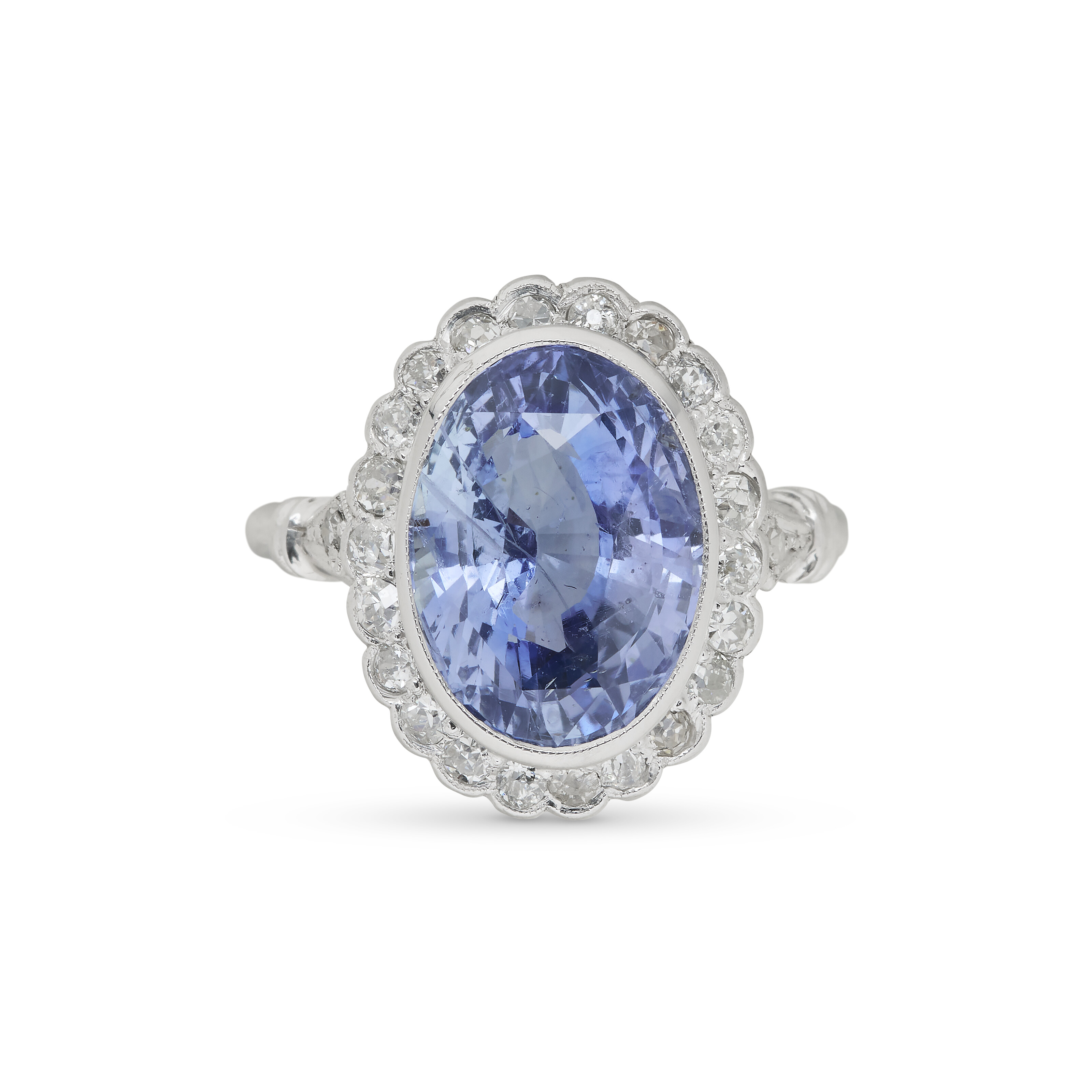 NO RESERVE - BAGUE SAPHIR ET DIAMANTS