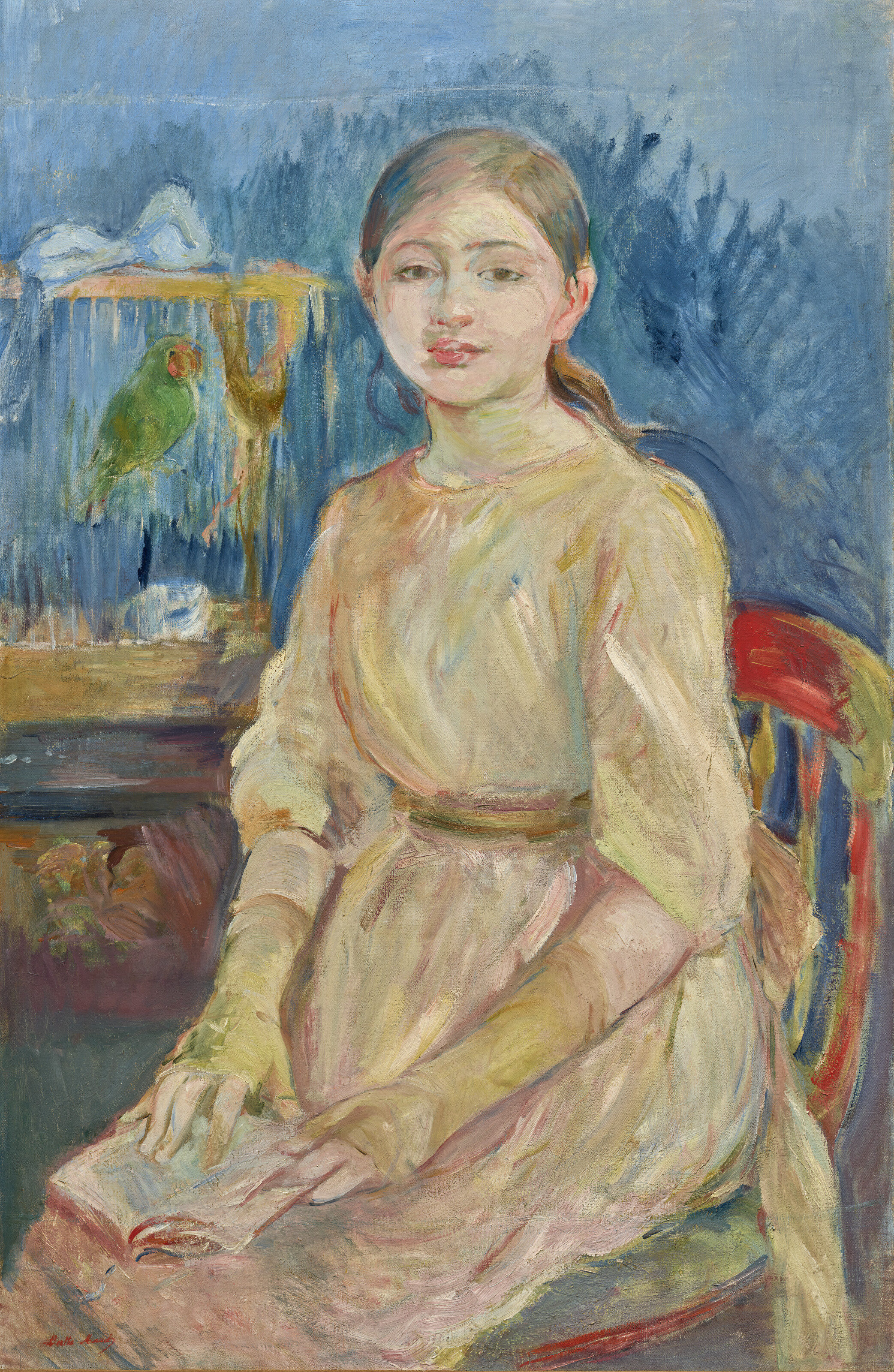 Berthe Morisot, Julie Manet a la perruche, 1890, sold for €1,079,500 on 23 October 2025 at Christie's in Paris
