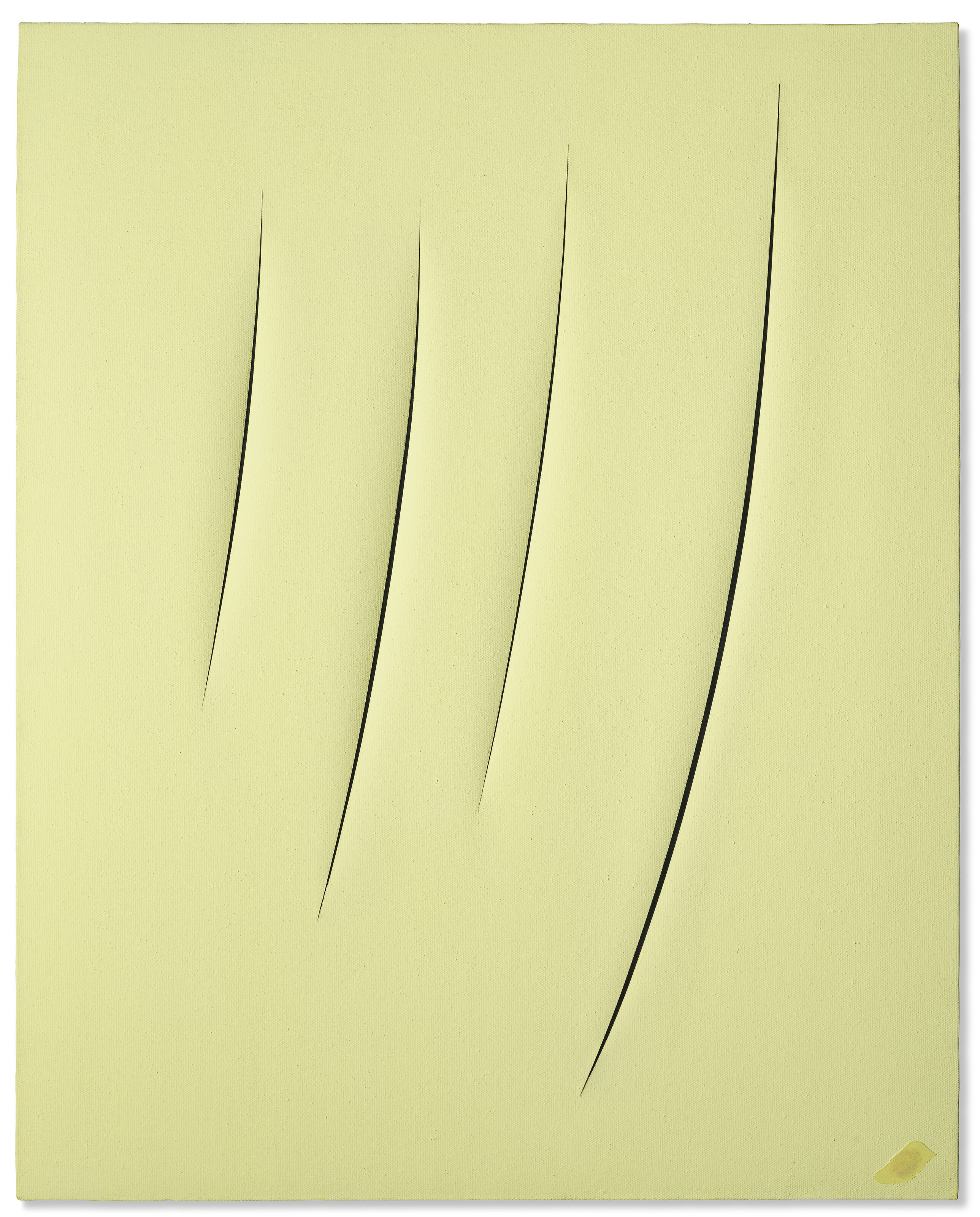 Lucio Fontana, Concetto Spaziale, Attese, with the artist's thumbprint, 1960, offered in The Onzea-Govaerts Collection - curated by Axel Vervoordt on 27 March 2025 at Christie's in Paris