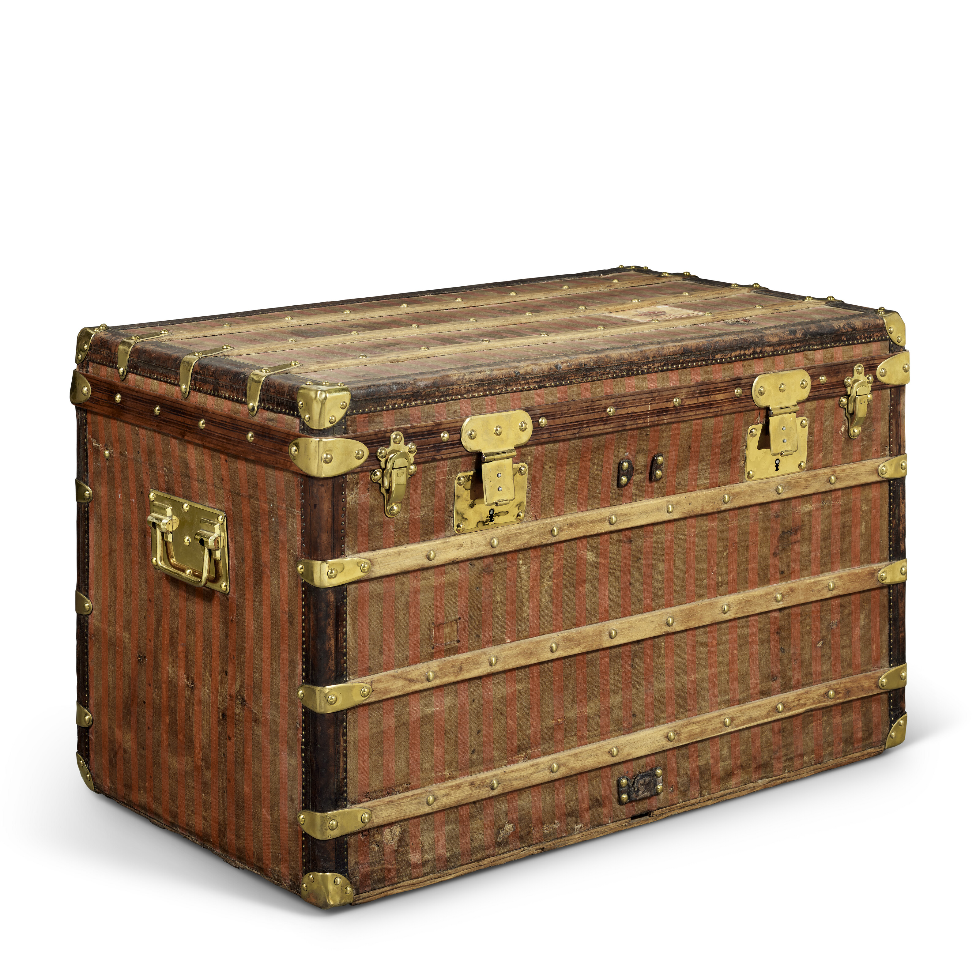 A RARE, HERMETIC ZINC EXPLORER TRUNK WITH BRASS HARDWARE, LOUIS