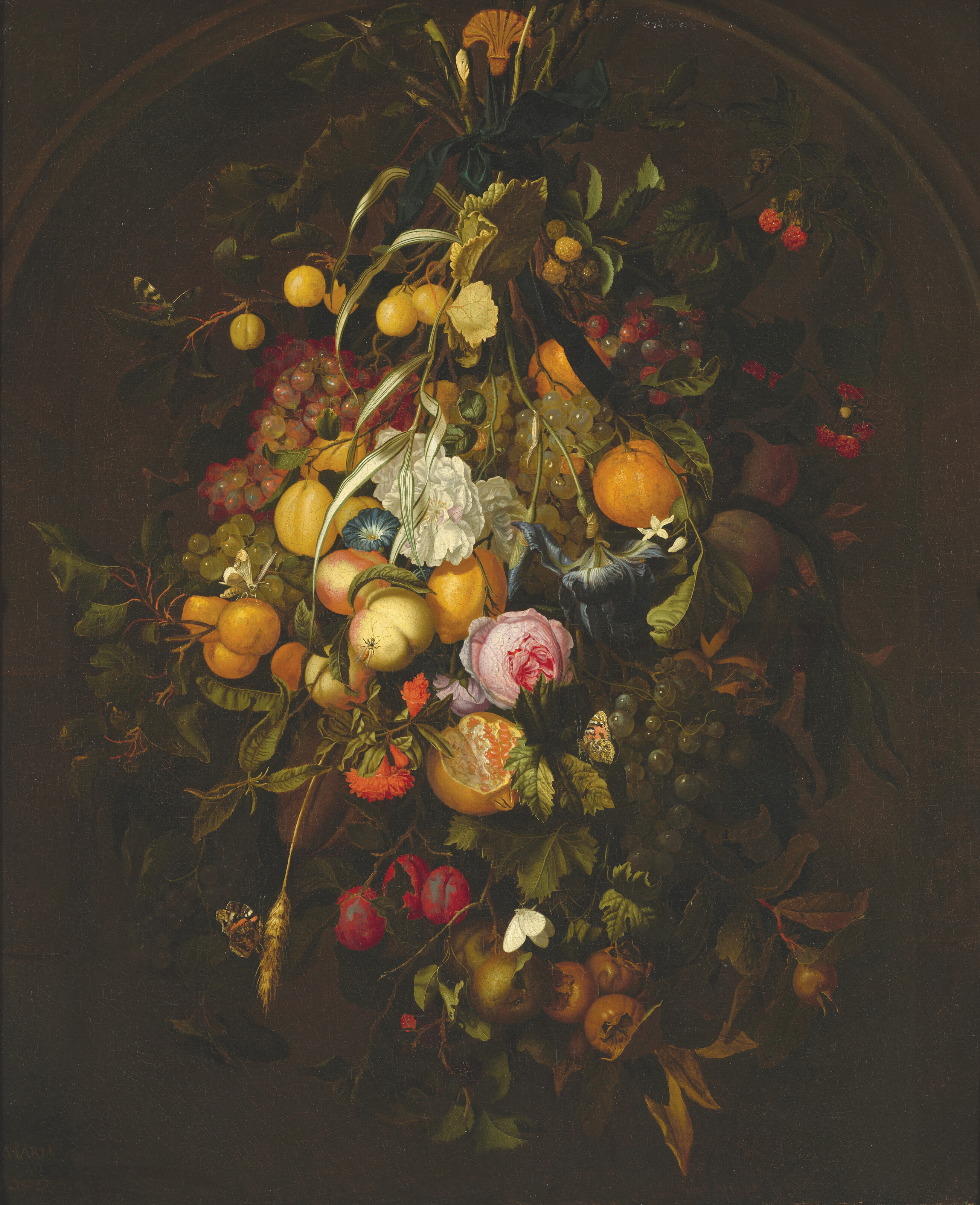 Maria van Oosterwyck, Une Botte de fruits, de baies et de fleurs suspendue dans une niche, offered in Les Stern: une famille de collectionneurs on 11 December 2025 at Christie's in Paris