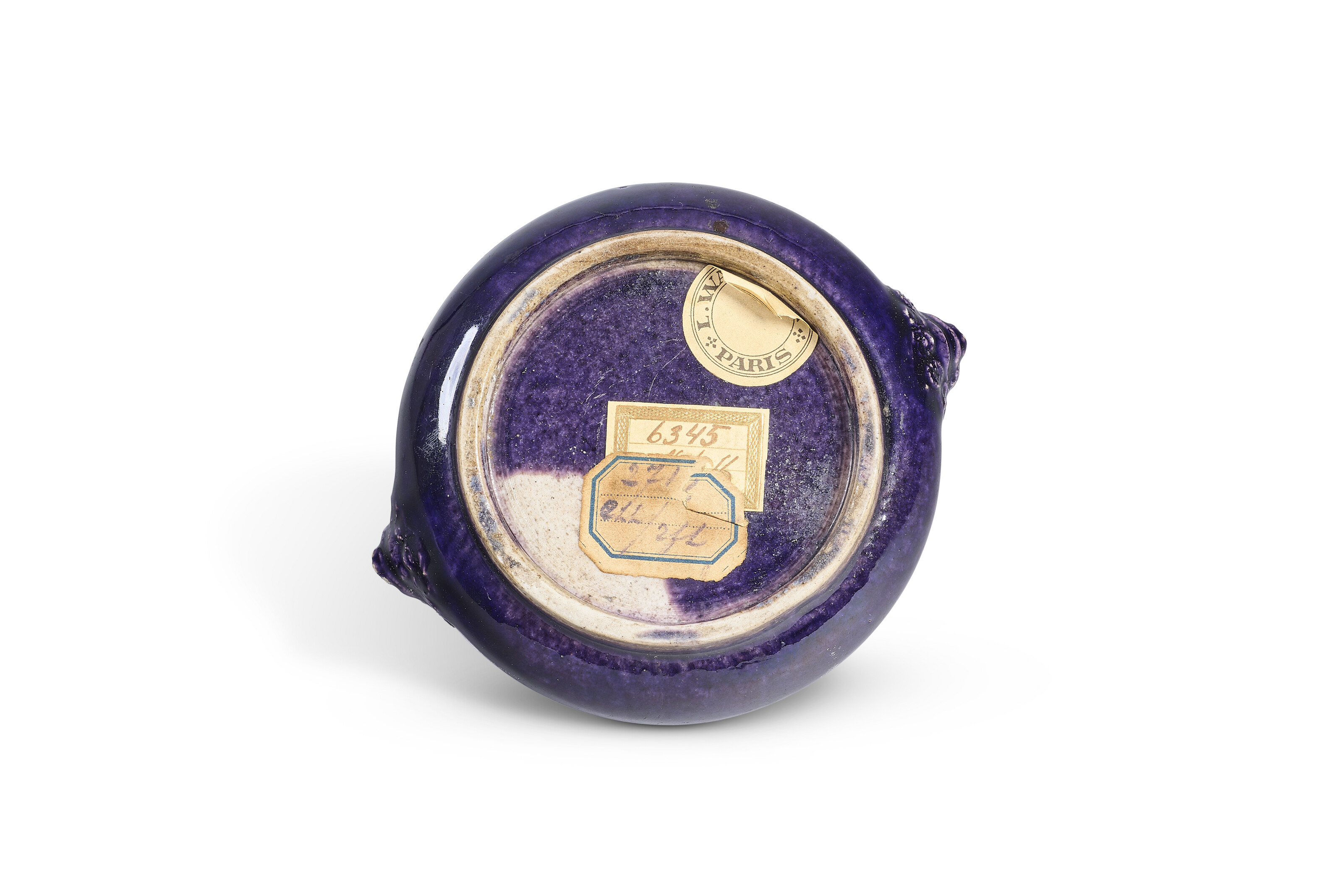 BRÛLE-PARFUM EN PORCELAINE ÉMAILLÉE AUBERGINE image 5