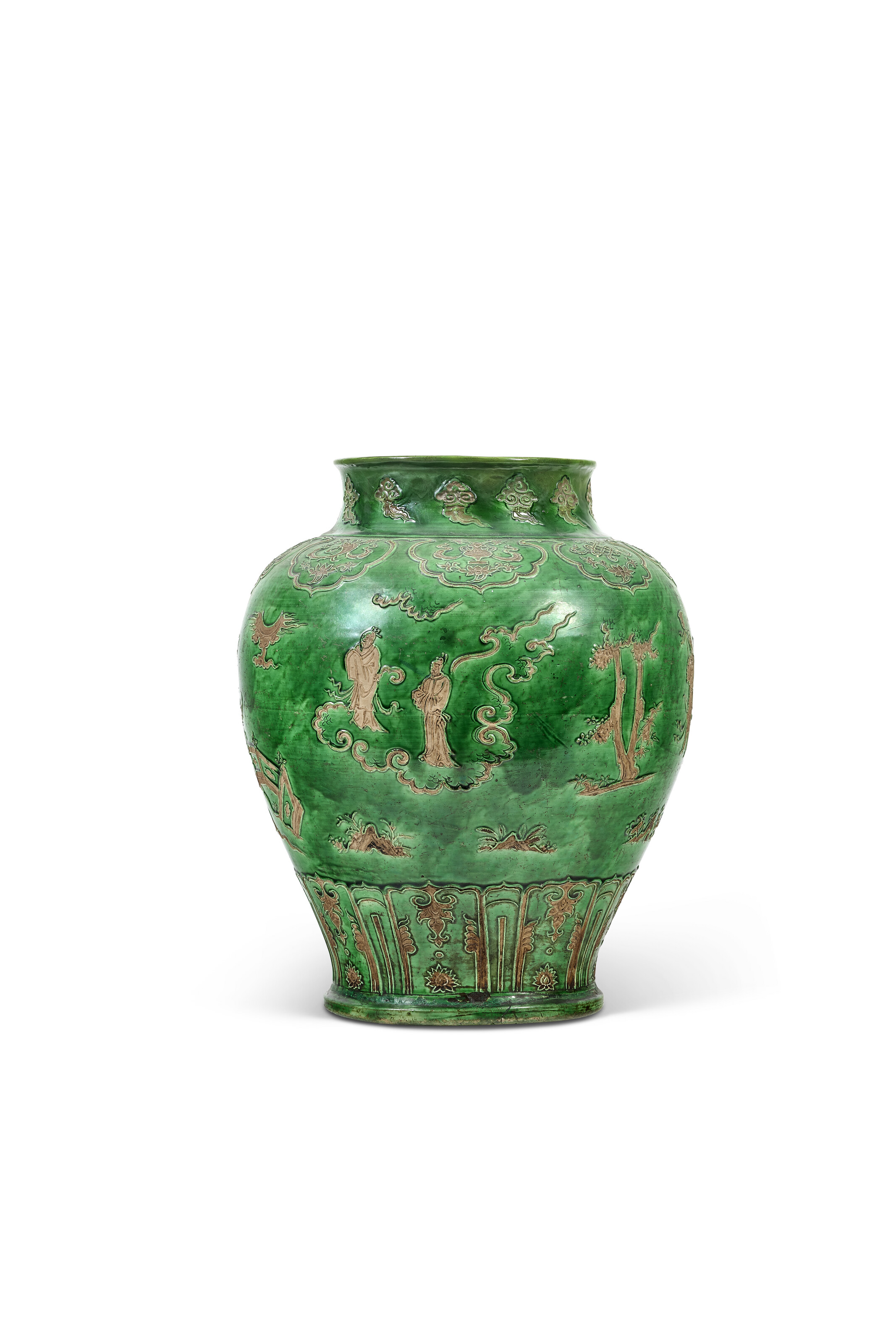 JARRE EN PORCELAINE PARTIELLEMENT ÉMAILLÉE VERT image 2