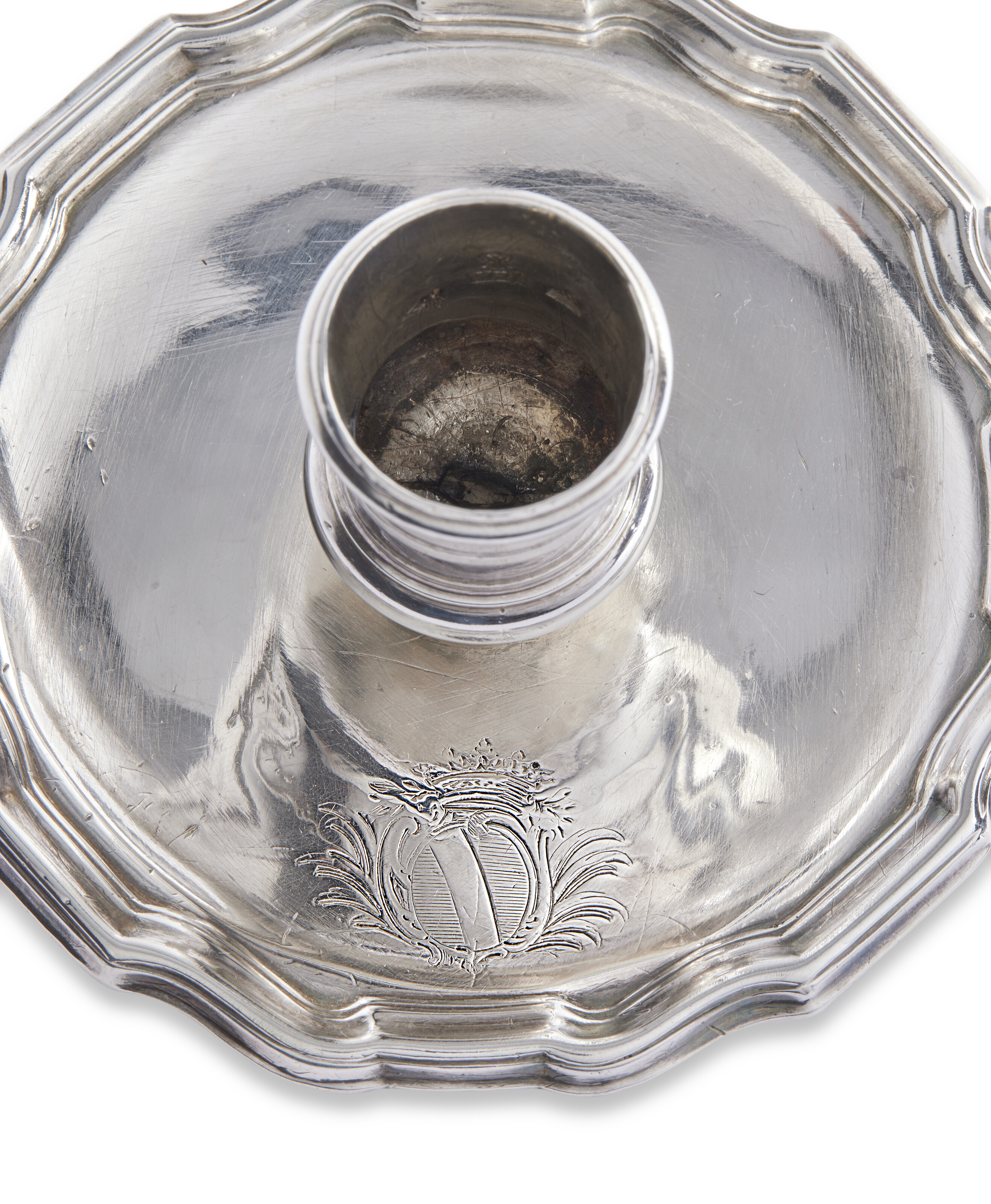 BOUGEOIR À MAIN EN ARGENT D'ÉPOQUE LOUIS XV image 2