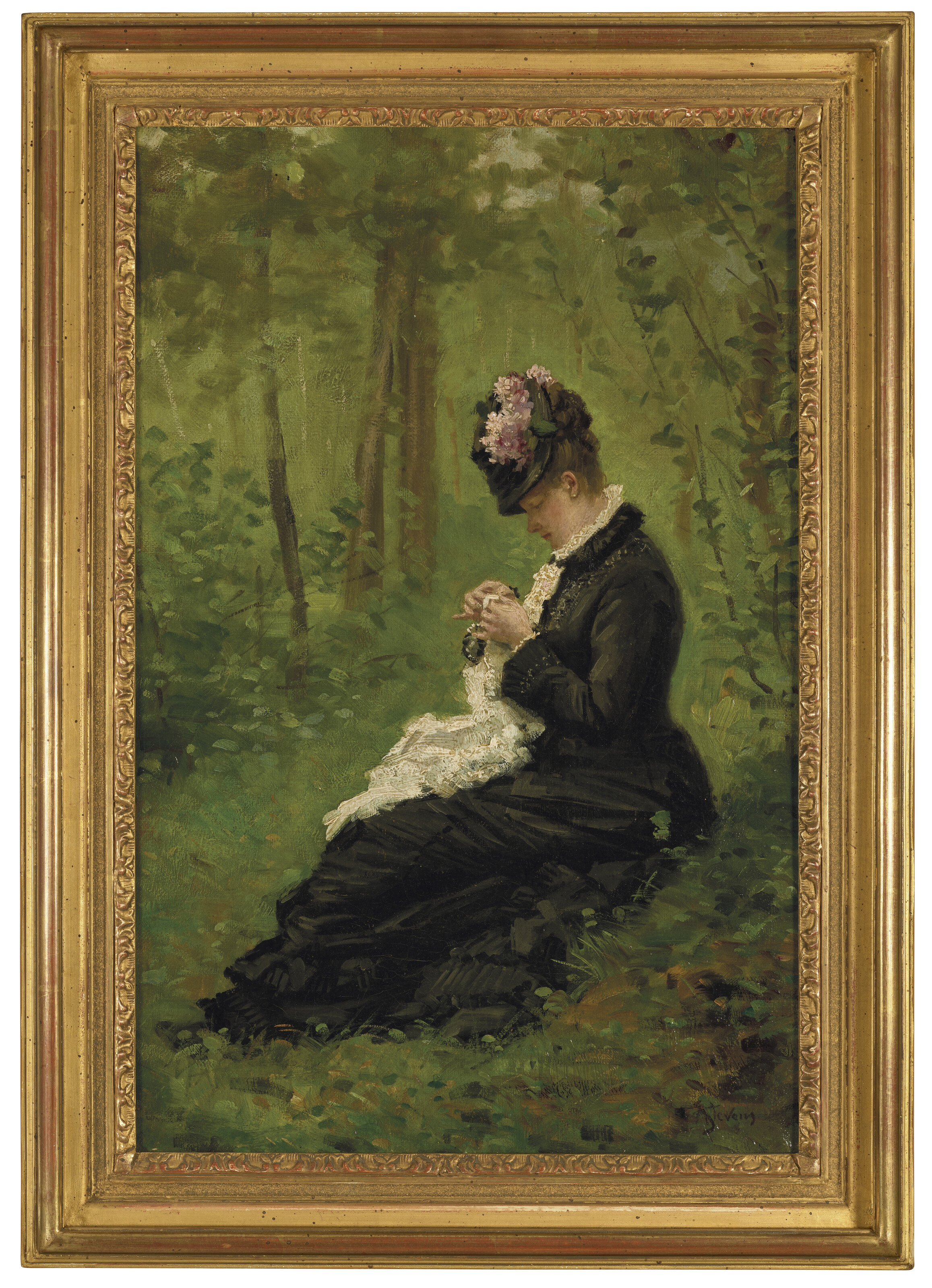 ÉCOLE FRANÇAISE VERS 1900, ENTOURAGE D'ALFRED STEVENS image 2