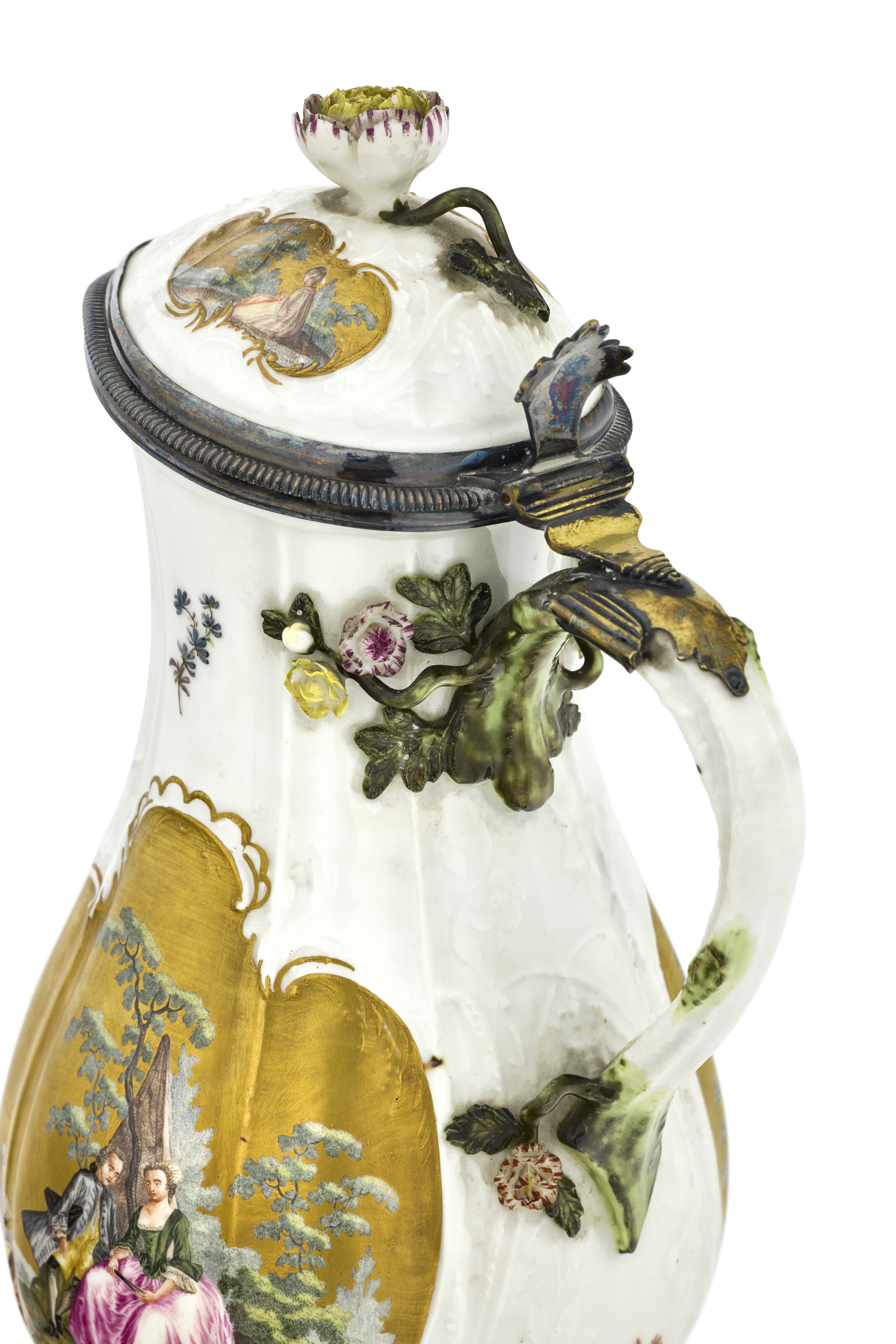 POT À EAU COUVERT ET SON BASSIN CIRCULAIRE EN PORCELAINE DE MEISSEN DU XVIIIE SIÈCLE image 5