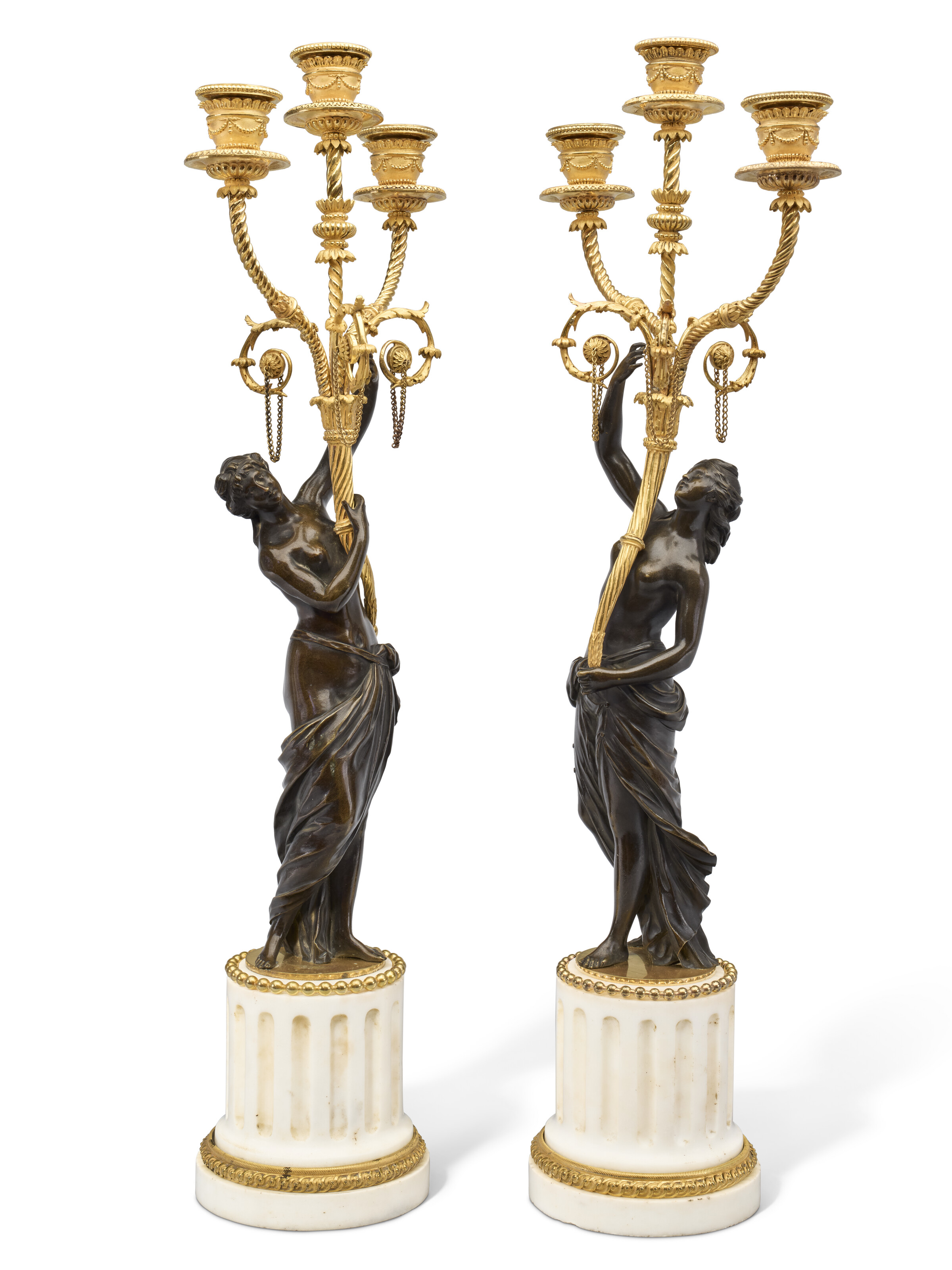 PAIRE DE CANDÉLABRES D'ÉPOQUE LOUIS XVI image 2