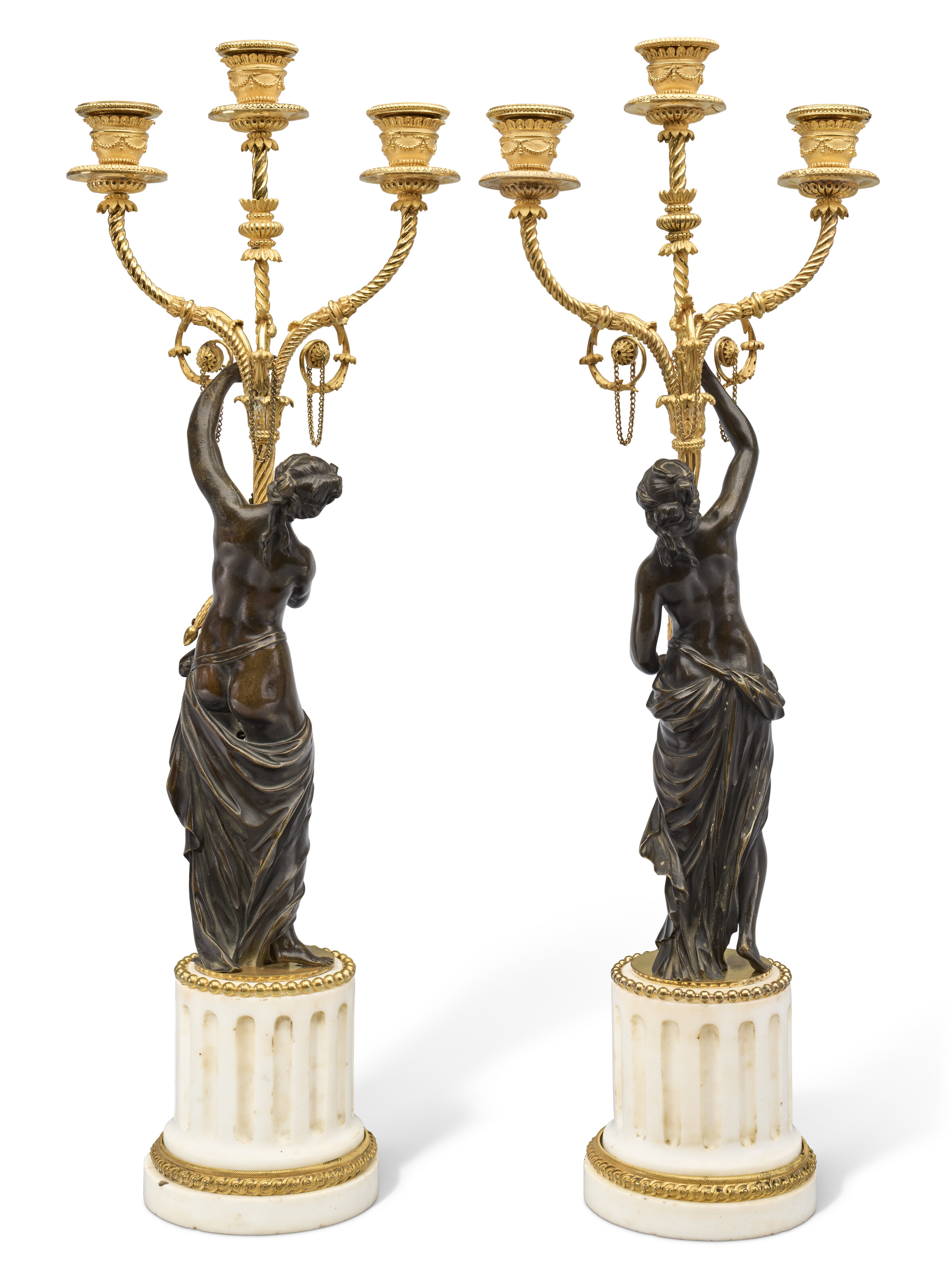 PAIRE DE CANDÉLABRES D'ÉPOQUE LOUIS XVI image 3